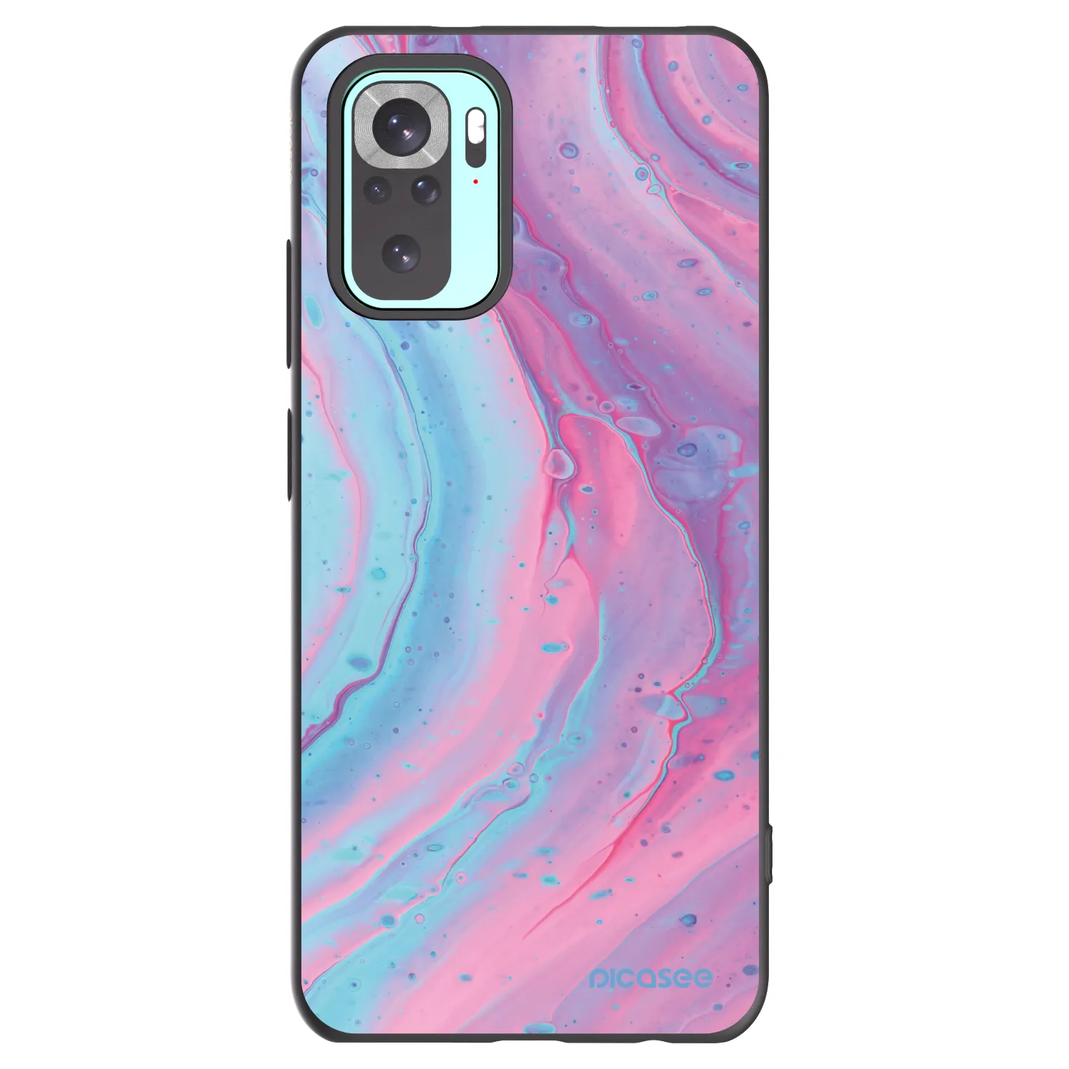 Picasee silikonski črni ovitek za Xiaomi Redmi Note 10 Pro - Pink liquid