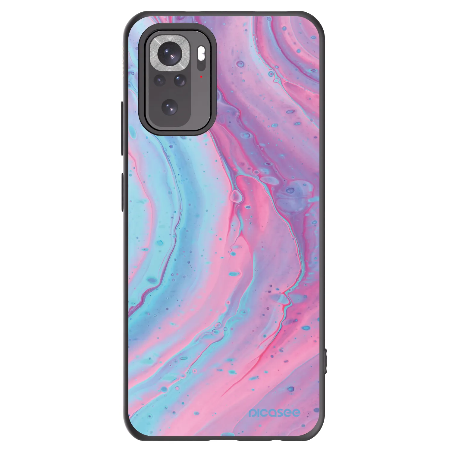 Picasee silikonski črni ovitek za Xiaomi Redmi Note 10S - Pink liquid