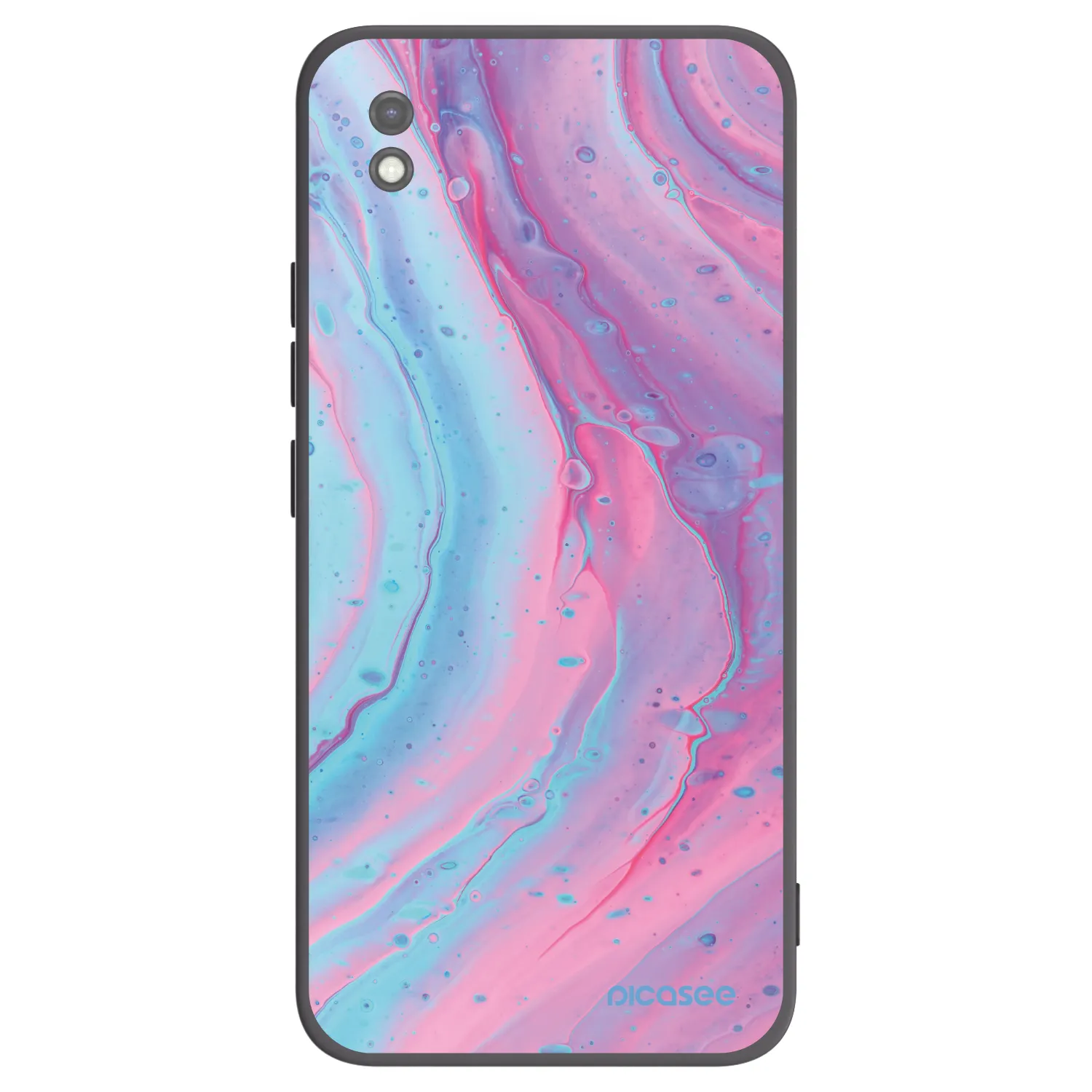 Picasee silikonski črni ovitek za Xiaomi Redmi 9AT - Pink liquid