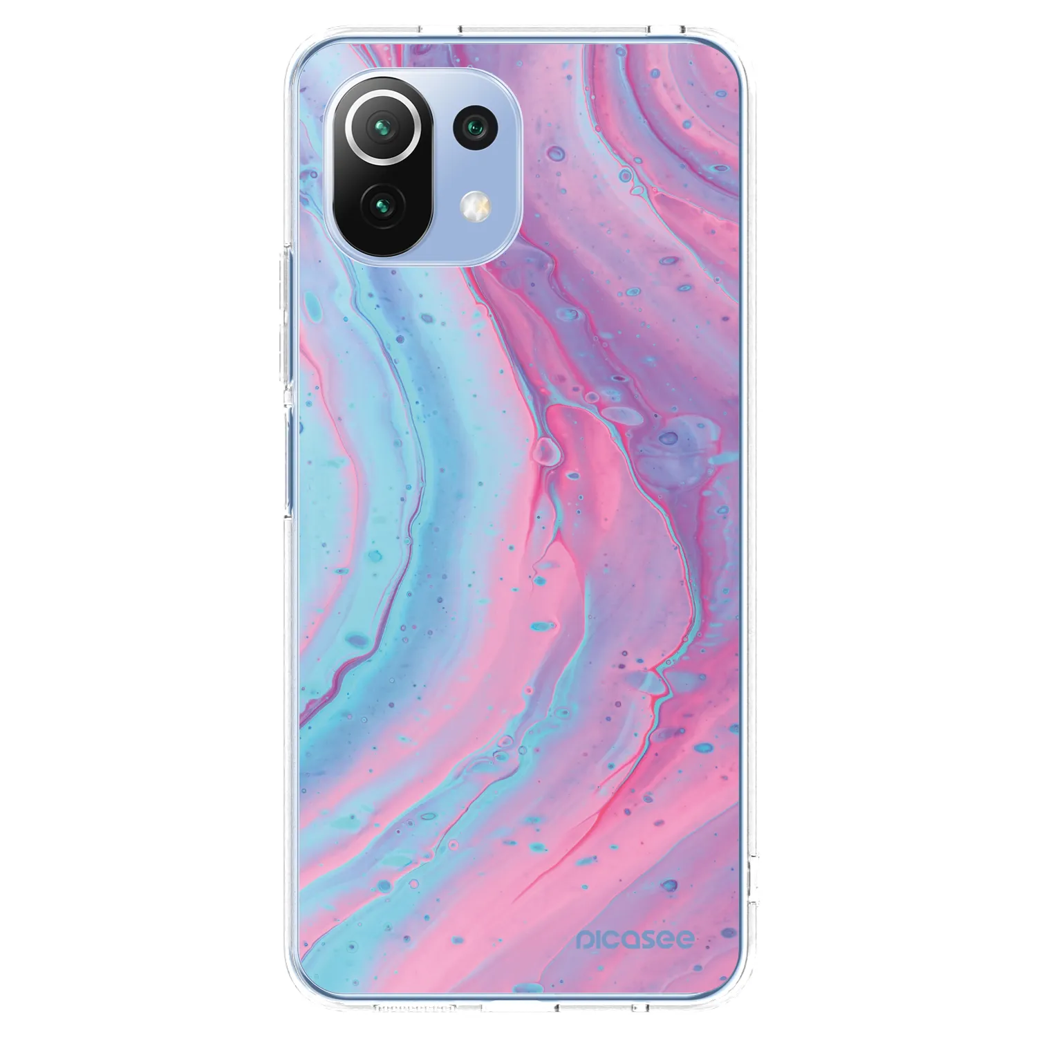 Picasee silikonski prozorni ovitek za Xiaomi Mi 11 Lite - Pink liquid