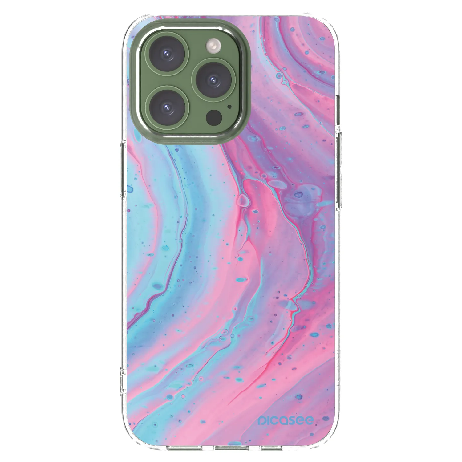 Picasee silikonski prozorni ovitek za Apple iPhone 13 Pro - Pink liquid