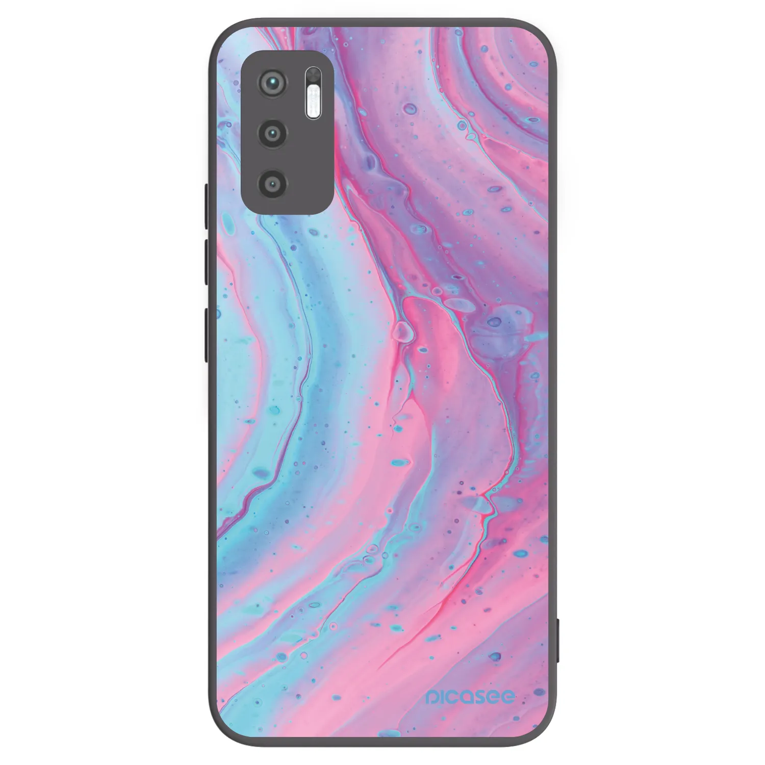 Picasee silikonski črni ovitek za Xiaomi Redmi Note 10 5G - Pink liquid