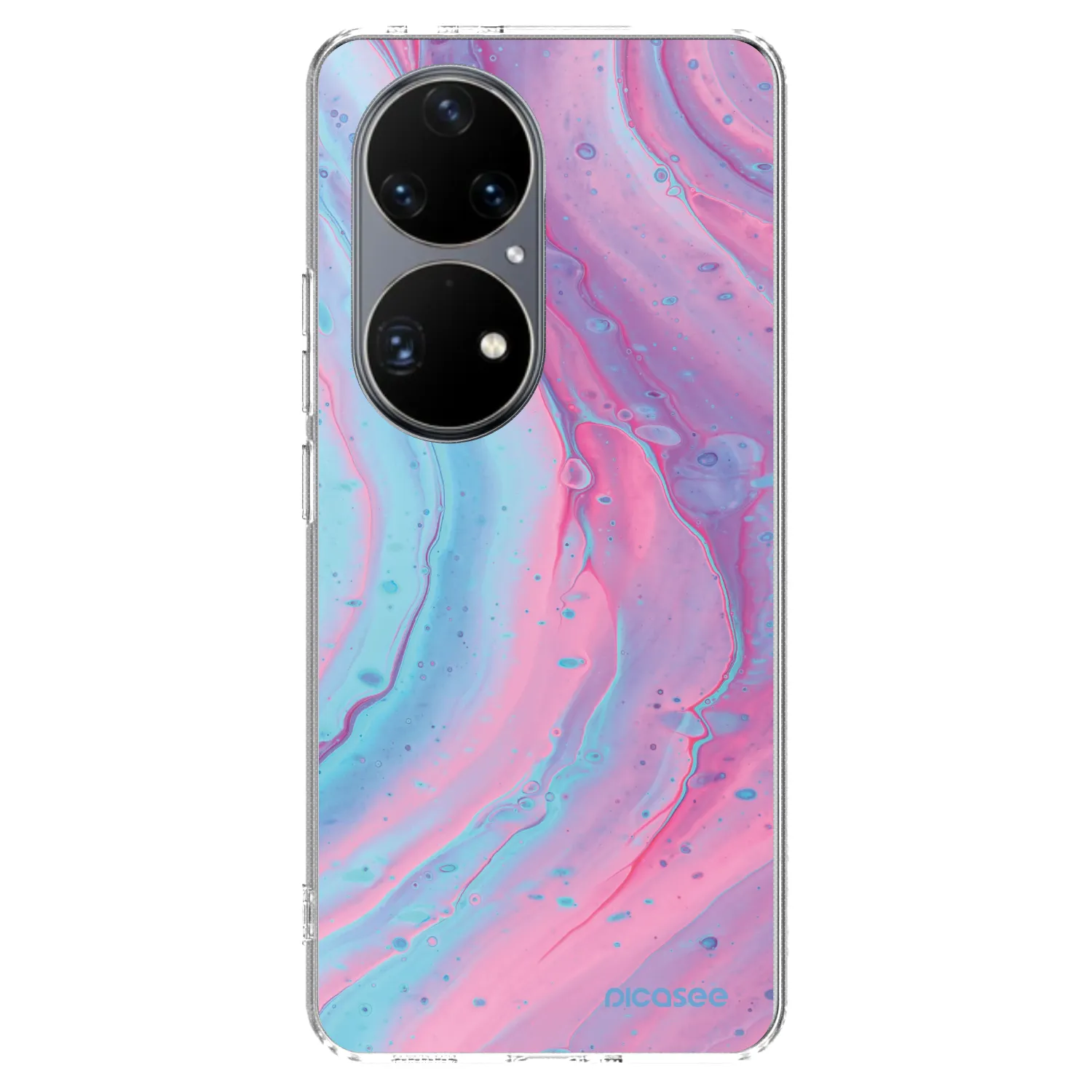 Picasee silikonski prozorni ovitek za Huawei P50 - Pink liquid