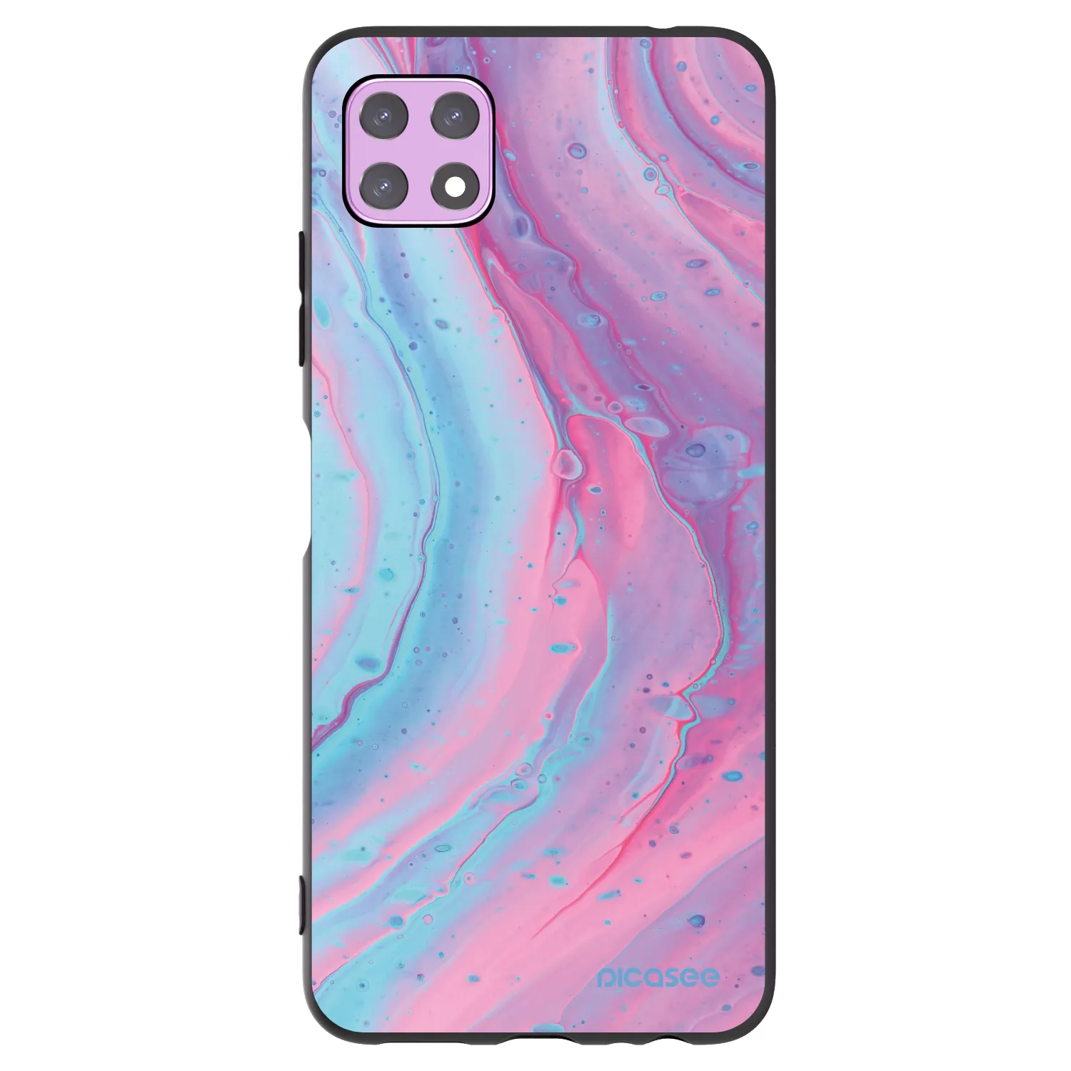 Picasee silikonski črni ovitek za Samsung Galaxy A22 A226B 5G - Pink liquid
