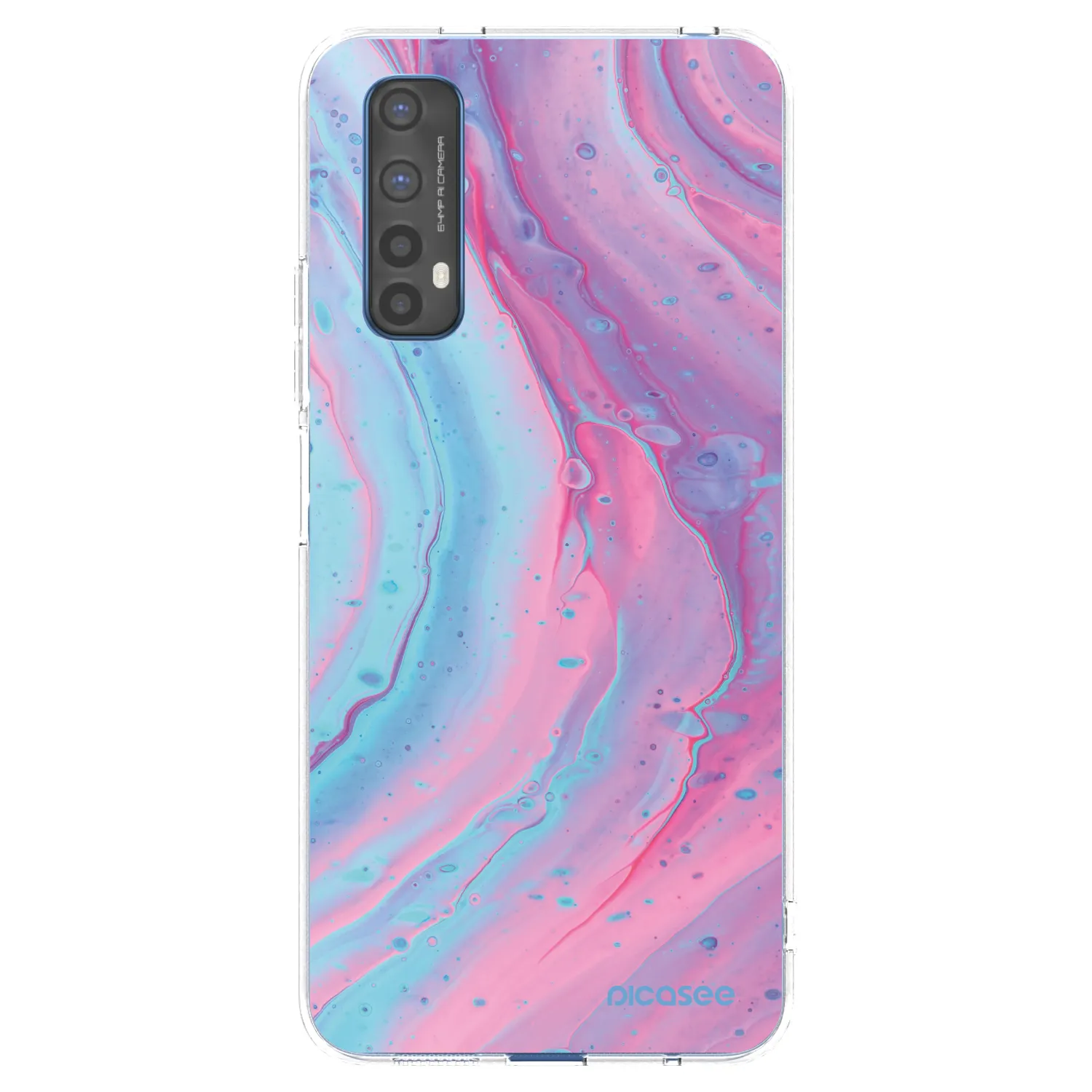 Picasee silikonski prozorni ovitek za Realme 7 - Pink liquid