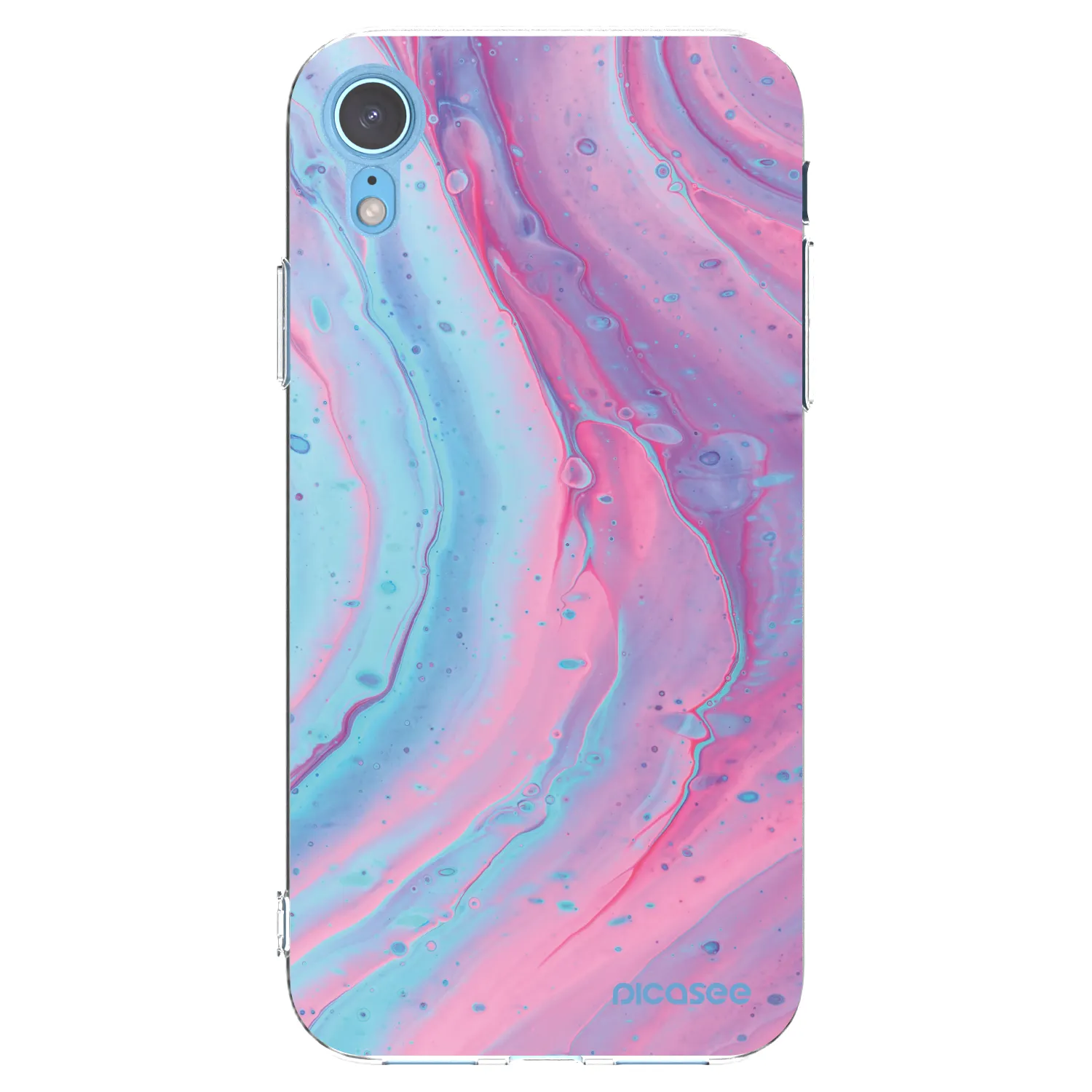 Picasee silikonski prozorni ovitek za Apple iPhone XR - Pink liquid