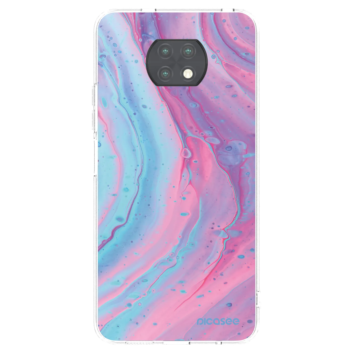 Picasee silikonski prozorni ovitek za Xiaomi Redmi Note 9T - Pink liquid