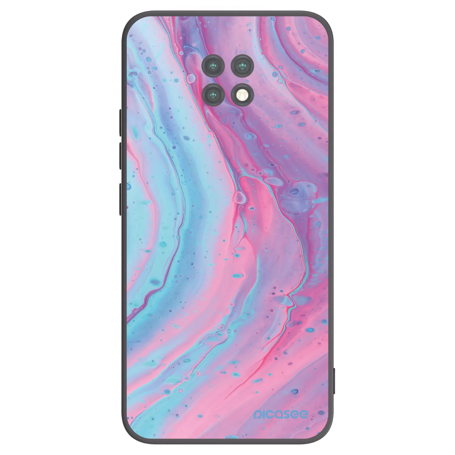 Picasee silikonski črni ovitek za Xiaomi Redmi Note 9T - Pink liquid