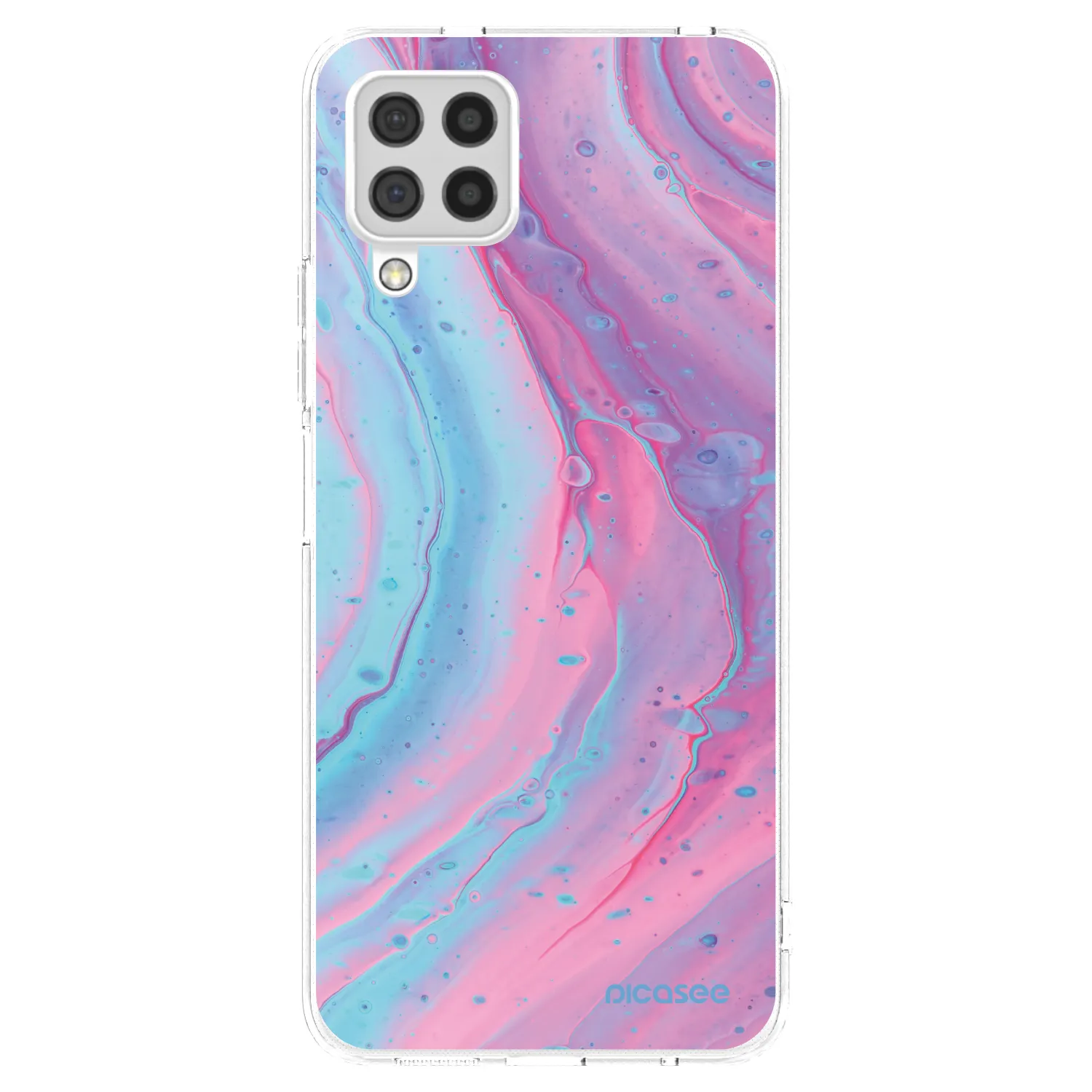 Picasee silikonski prozorni ovitek za Samsung Galaxy A22 A225F 4G - Pink liquid