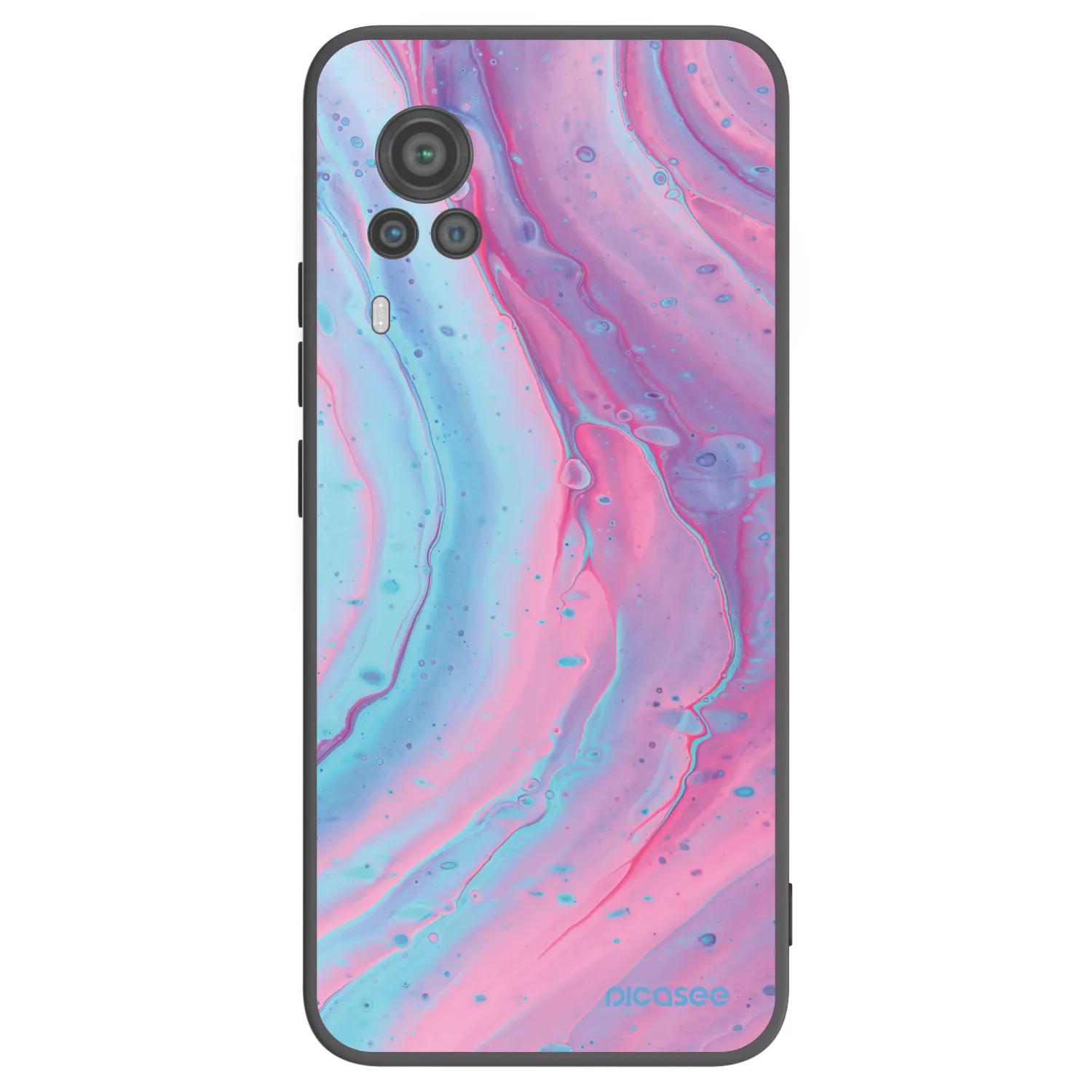 Picasee silikonski črni ovitek za Vivo X60 Pro 5G - Pink liquid