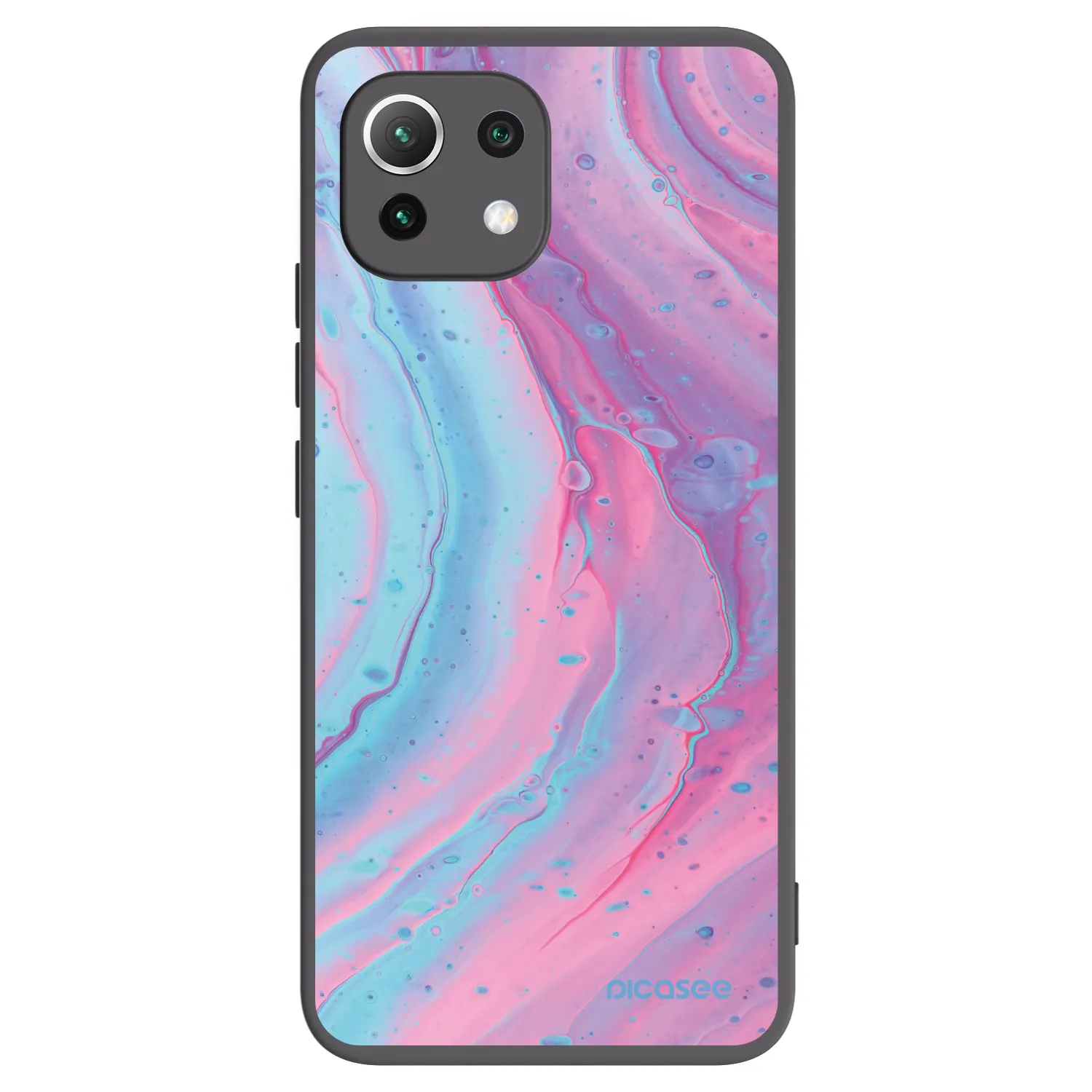 Picasee silikonski črni ovitek za Xiaomi 11 Lite 5G NE - Pink liquid