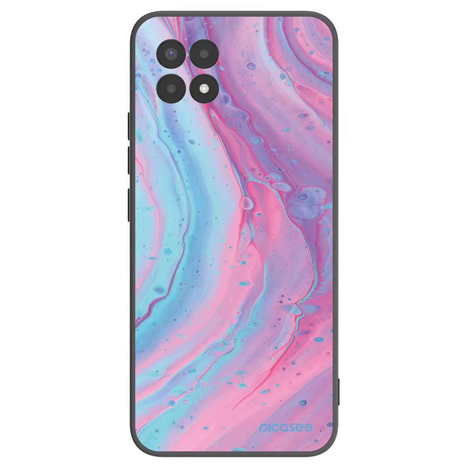 Picasee silikonski črni ovitek za Realme 8i - Pink liquid