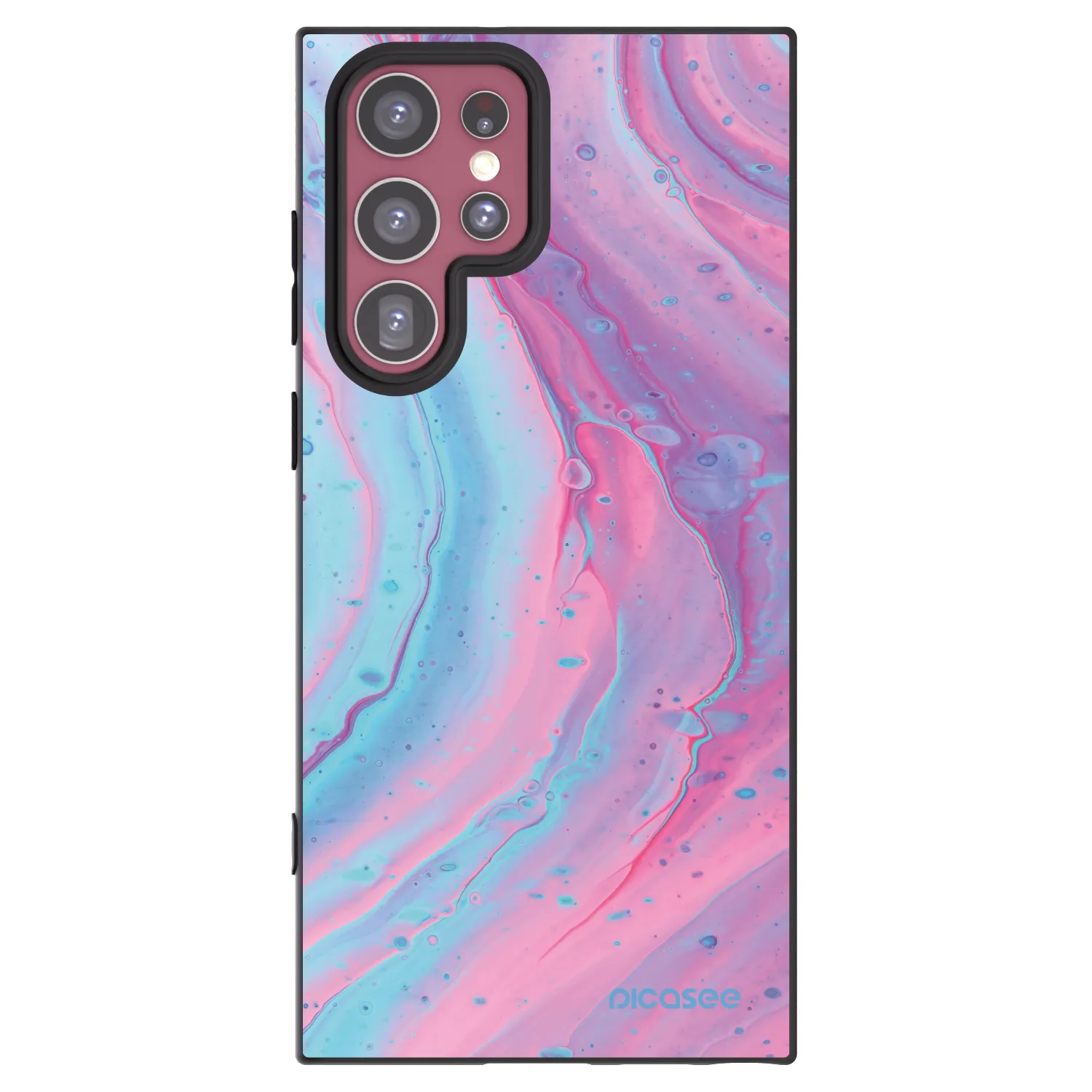 Picasee silikonski črni ovitek za Samsung Galaxy S22 Ultra 5G - Pink liquid