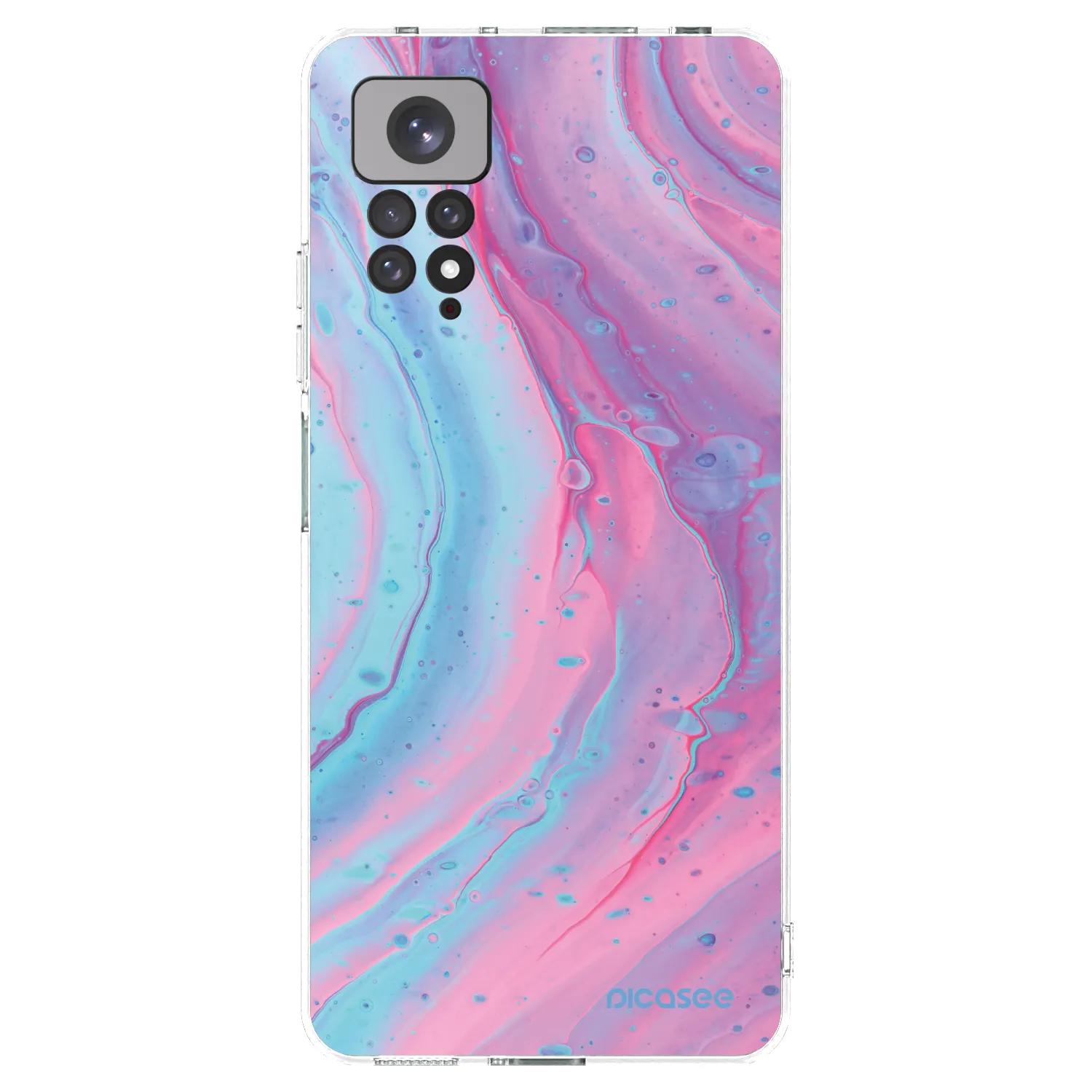 Picasee silikonski prozorni ovitek za Xiaomi Redmi Note 11 - Pink liquid