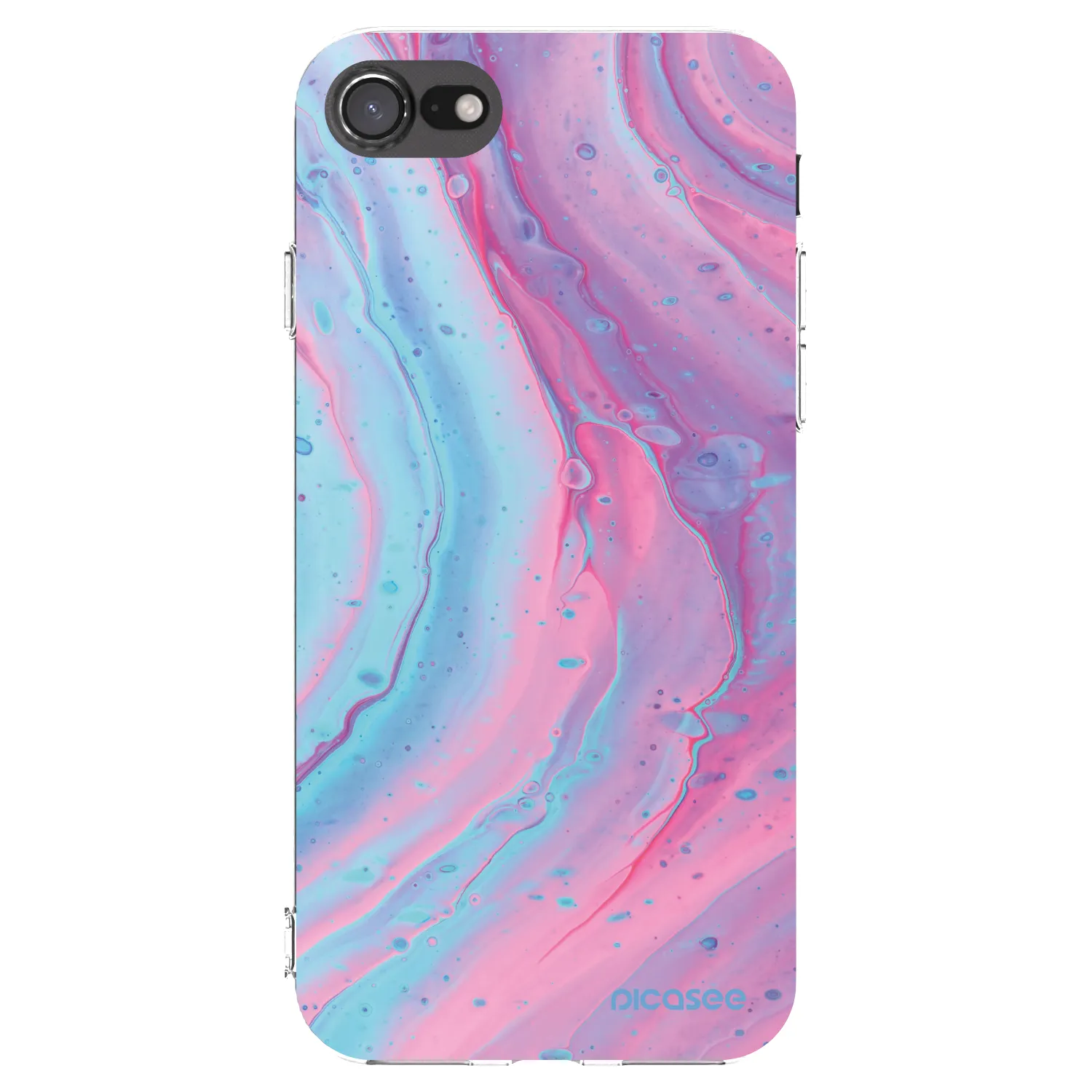 Picasee silikonski prozorni ovitek za Apple iPhone SE 2022 - Pink liquid
