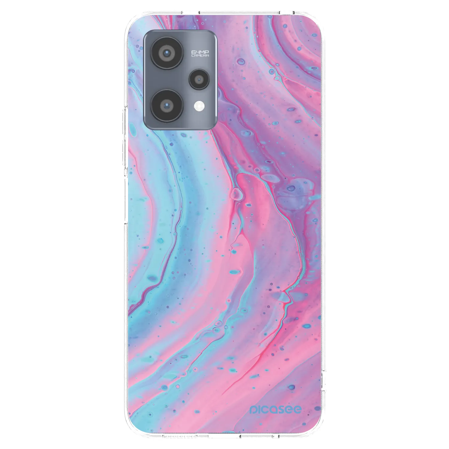 Picasee silikonski prozorni ovitek za Realme 9 Pro 5G - Pink liquid