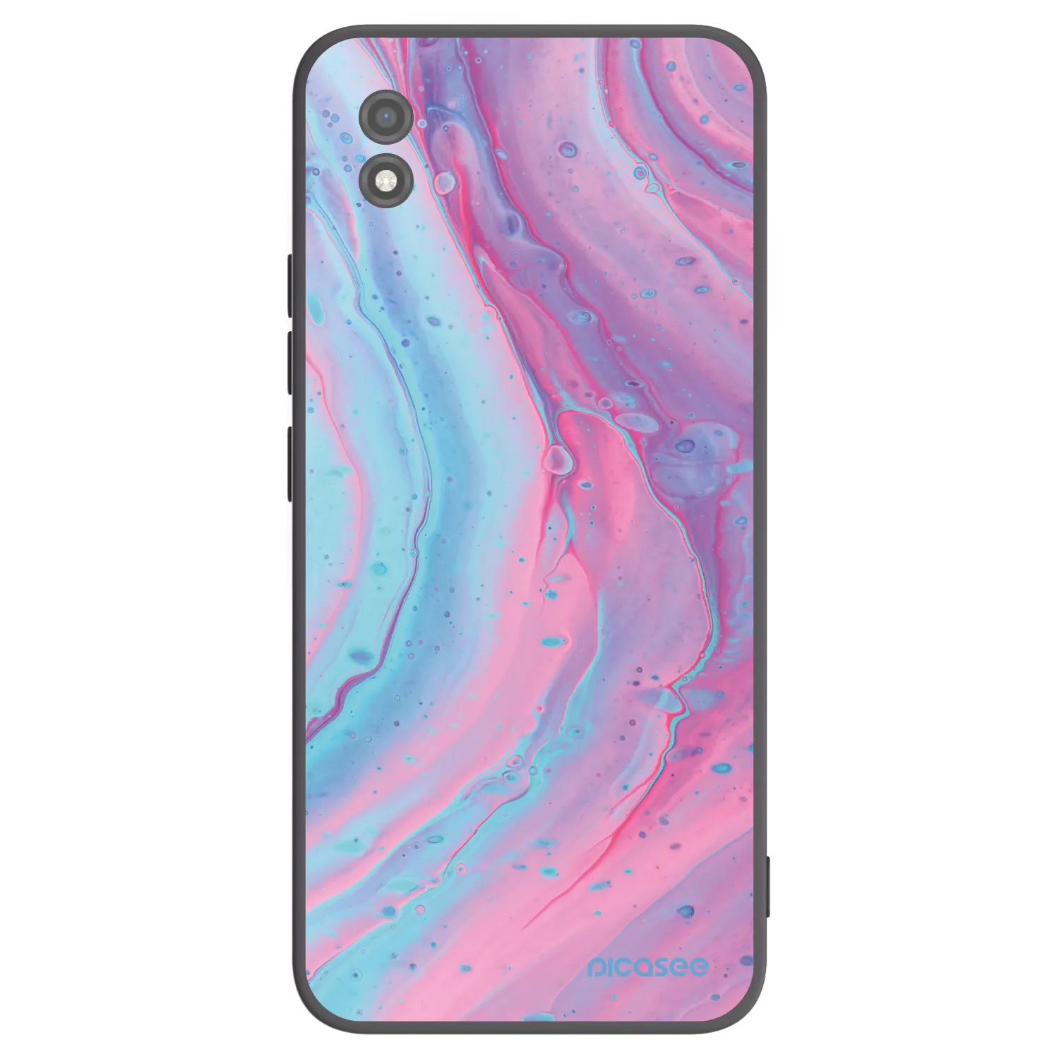 Picasee silikonski črni ovitek za Realme C11 (2021) - Pink liquid