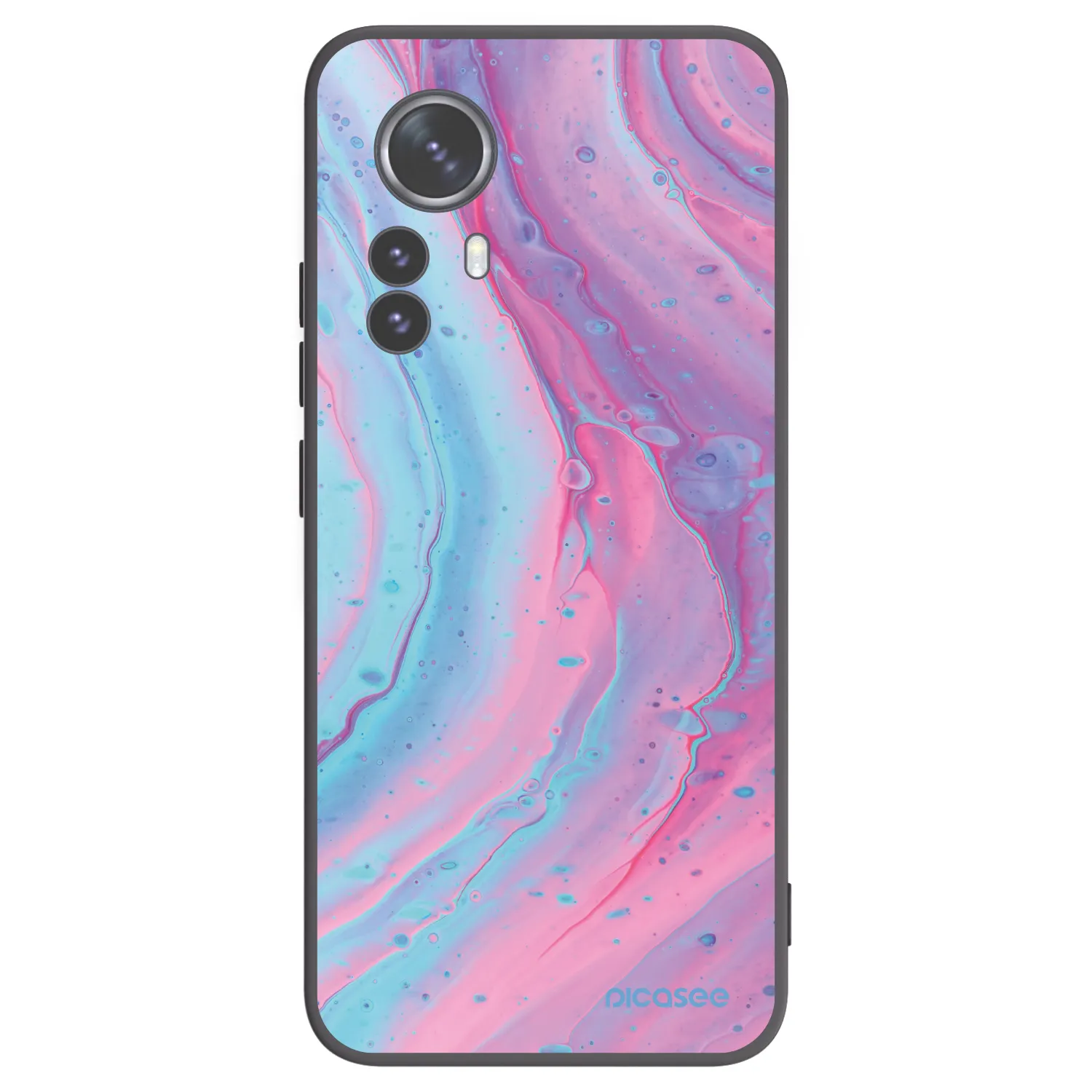 Picasee silikonski črni ovitek za Xiaomi 12 Pro - Pink liquid