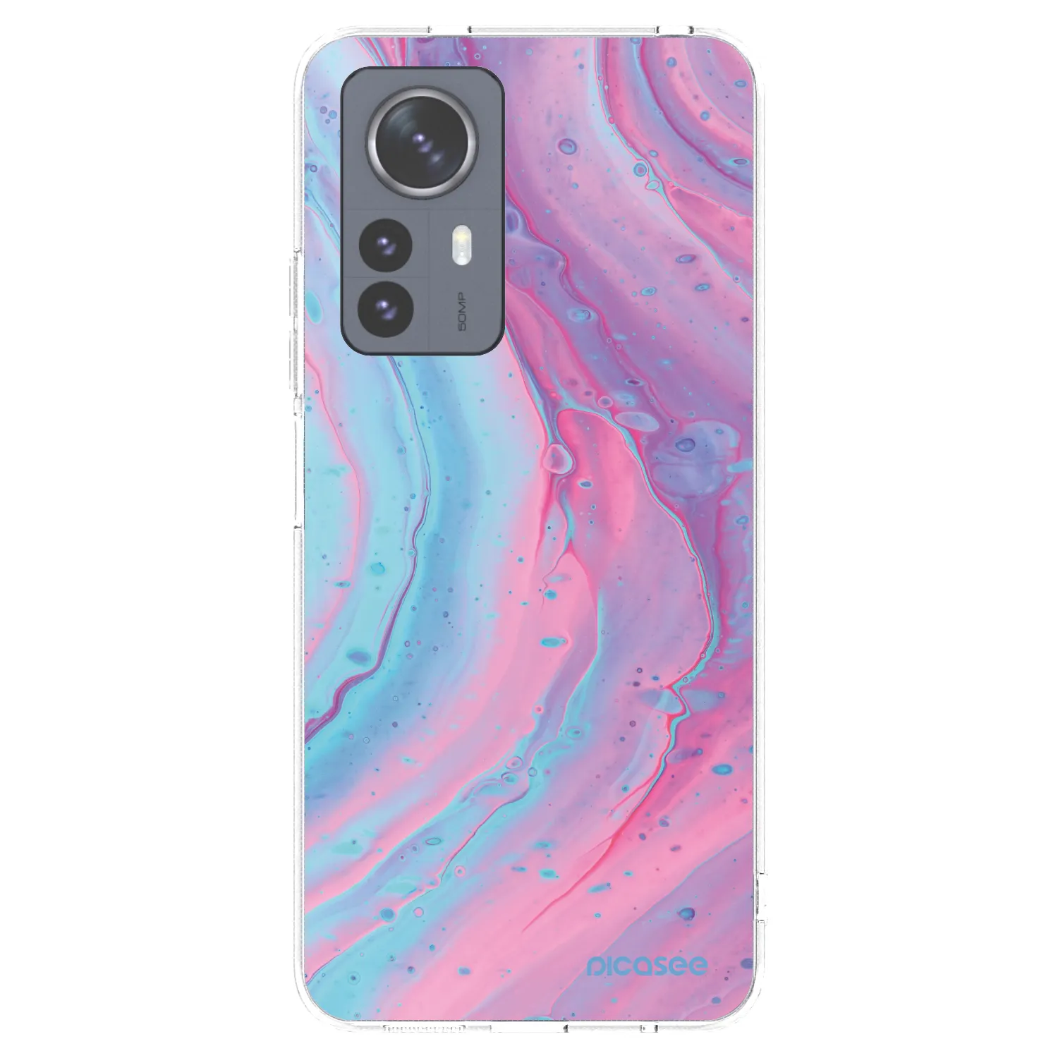 Picasee silikonski prozorni ovitek za Xiaomi 12 Pro - Pink liquid
