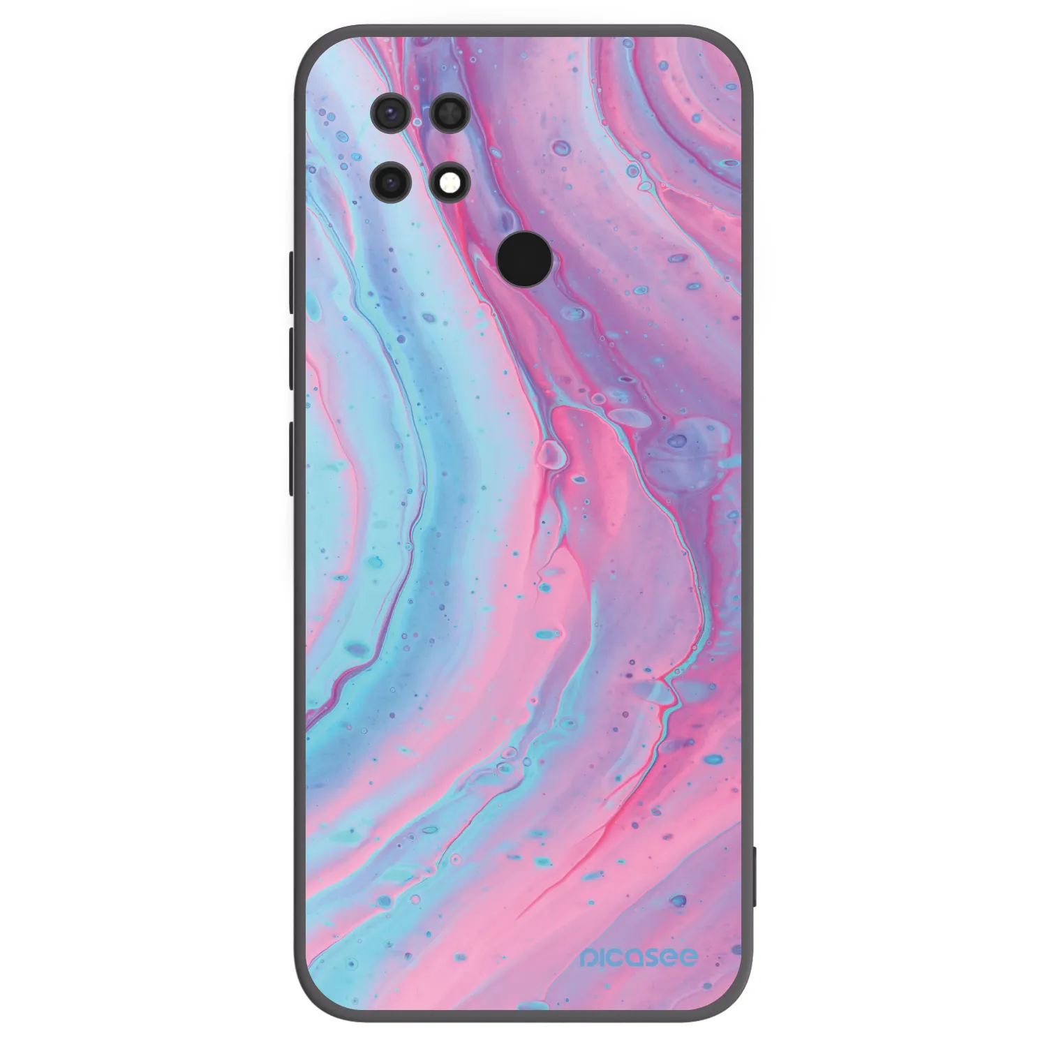 Picasee silikonski črni ovitek za Xiaomi Redmi 10C - Pink liquid