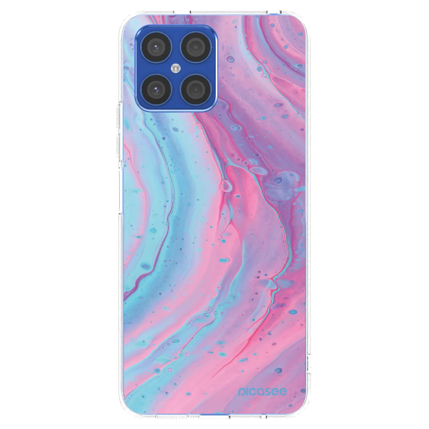 Picasee silikonski prozorni ovitek za Honor X8 4G - Pink liquid