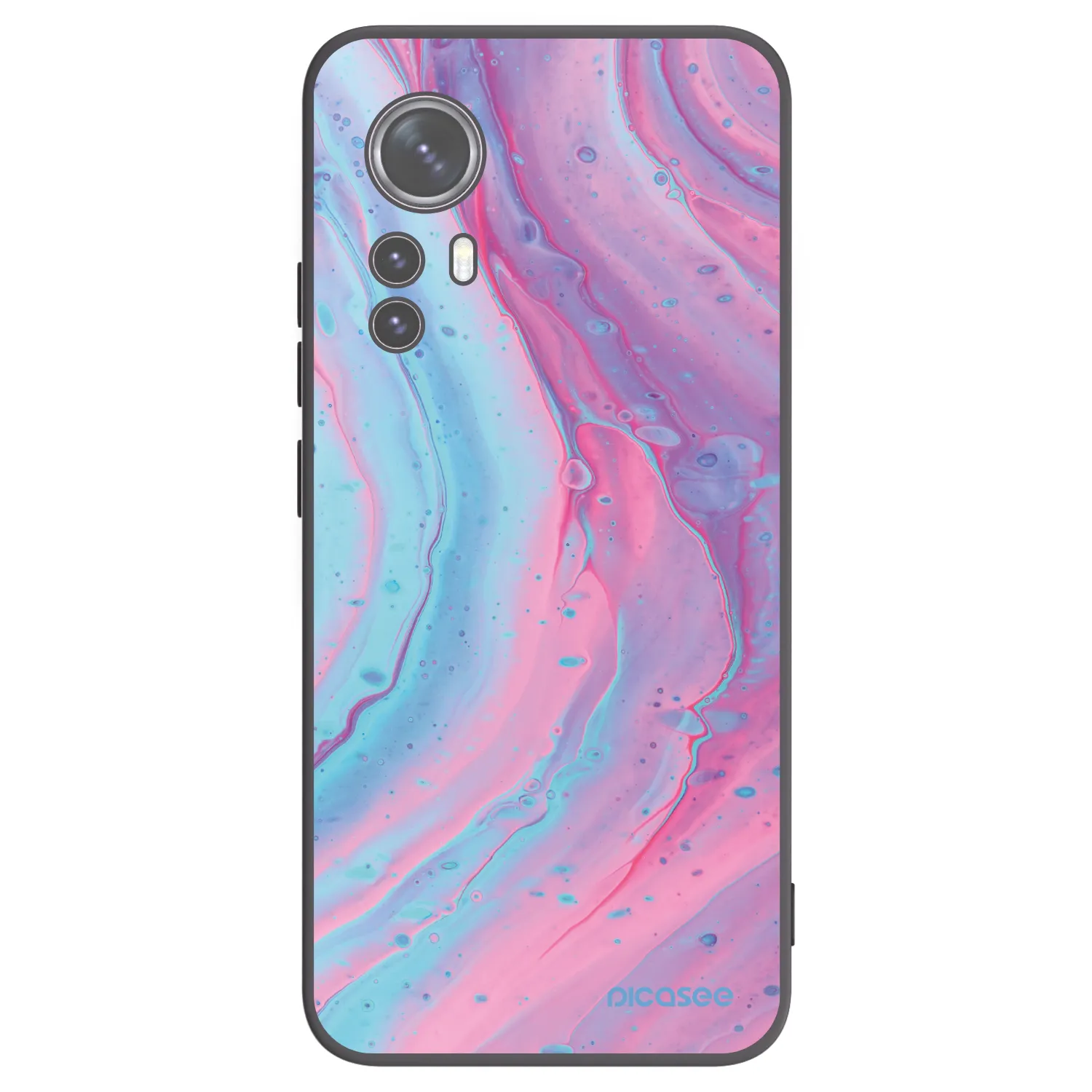 Picasee silikonski črni ovitek za Xiaomi 12X - Pink liquid