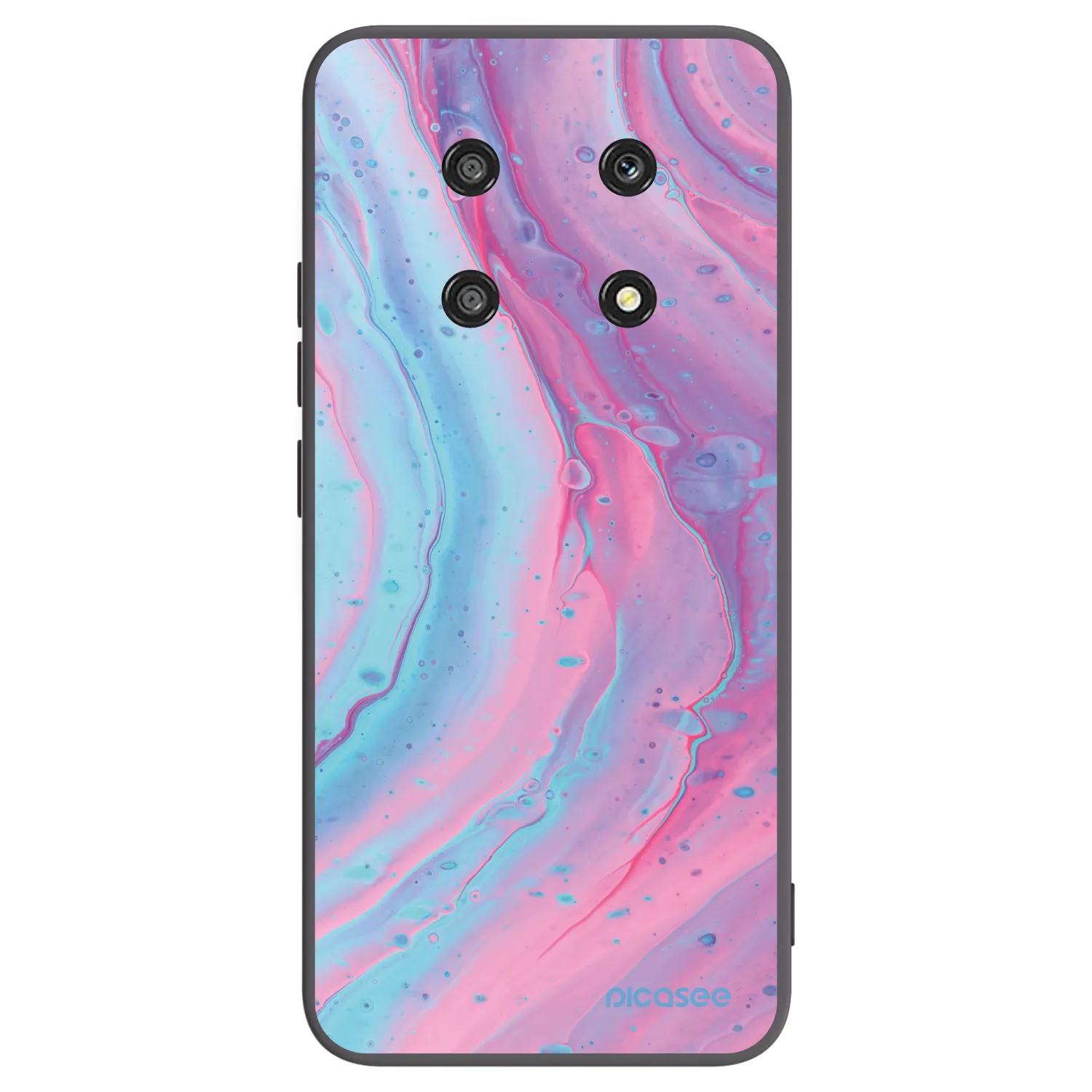 Picasee silikonski črni ovitek za Honor Magic4 Lite 5G - Pink liquid