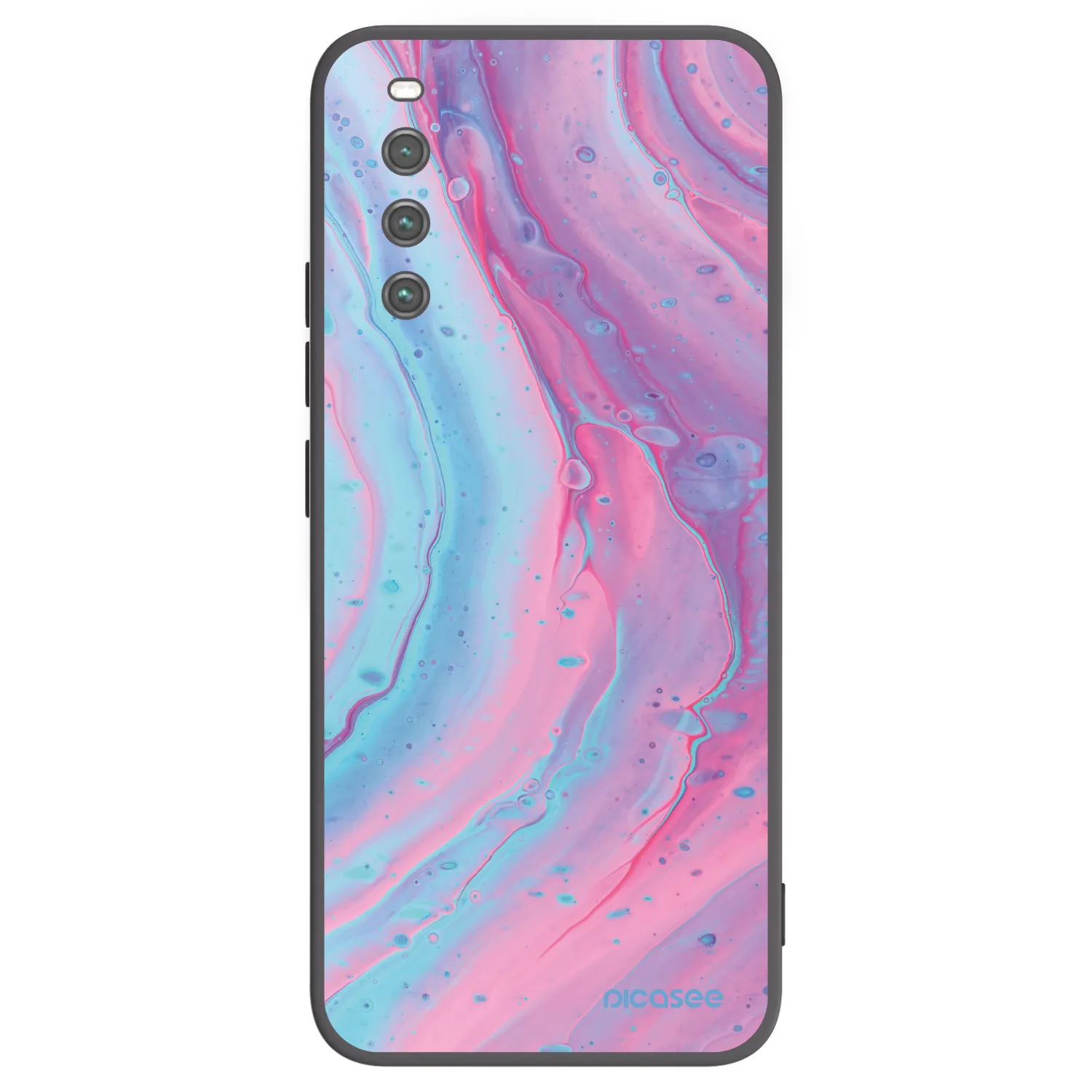 Picasee silikonski črni ovitek za Sony Xperia 10 IV 5G - Pink liquid