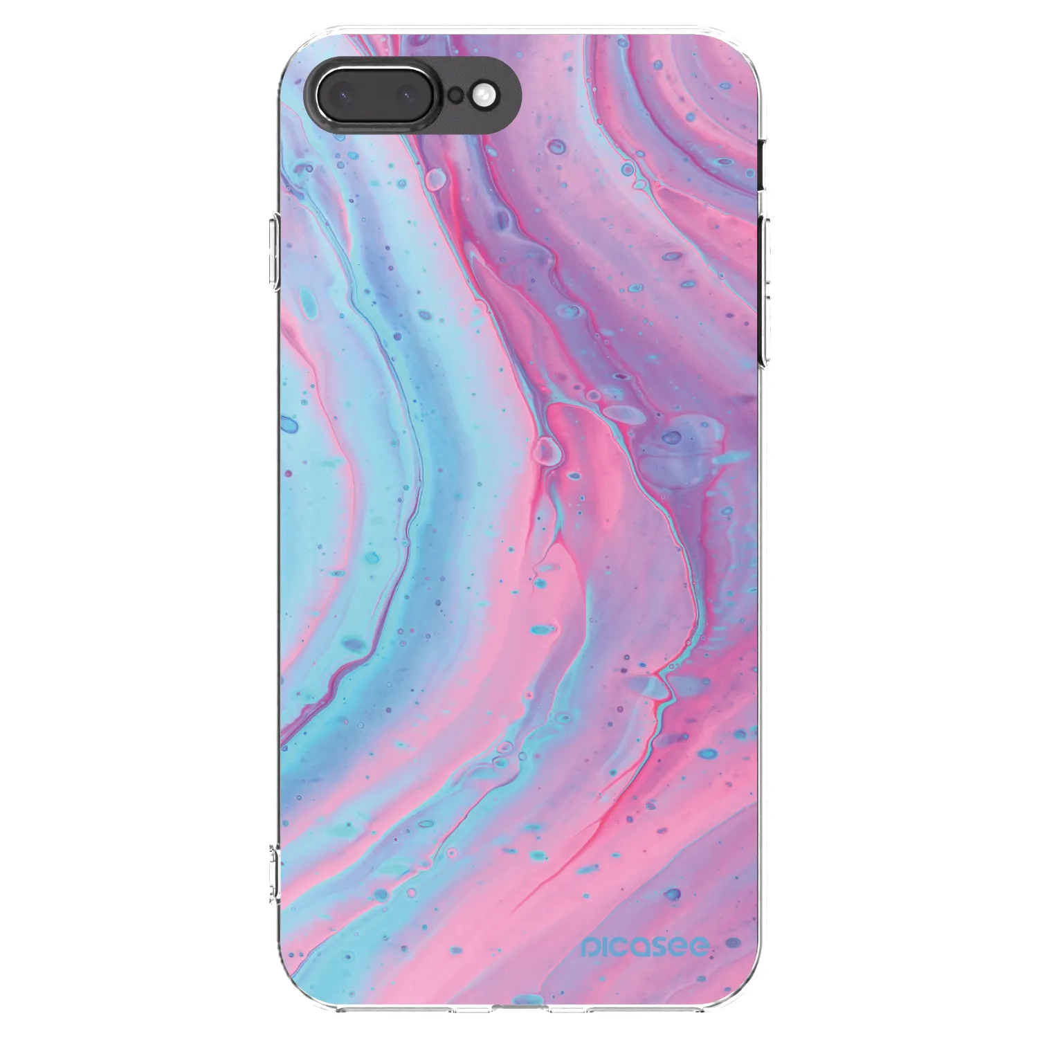 Picasee silikonski prozorni ovitek za Apple iPhone 8 Plus - Pink liquid
