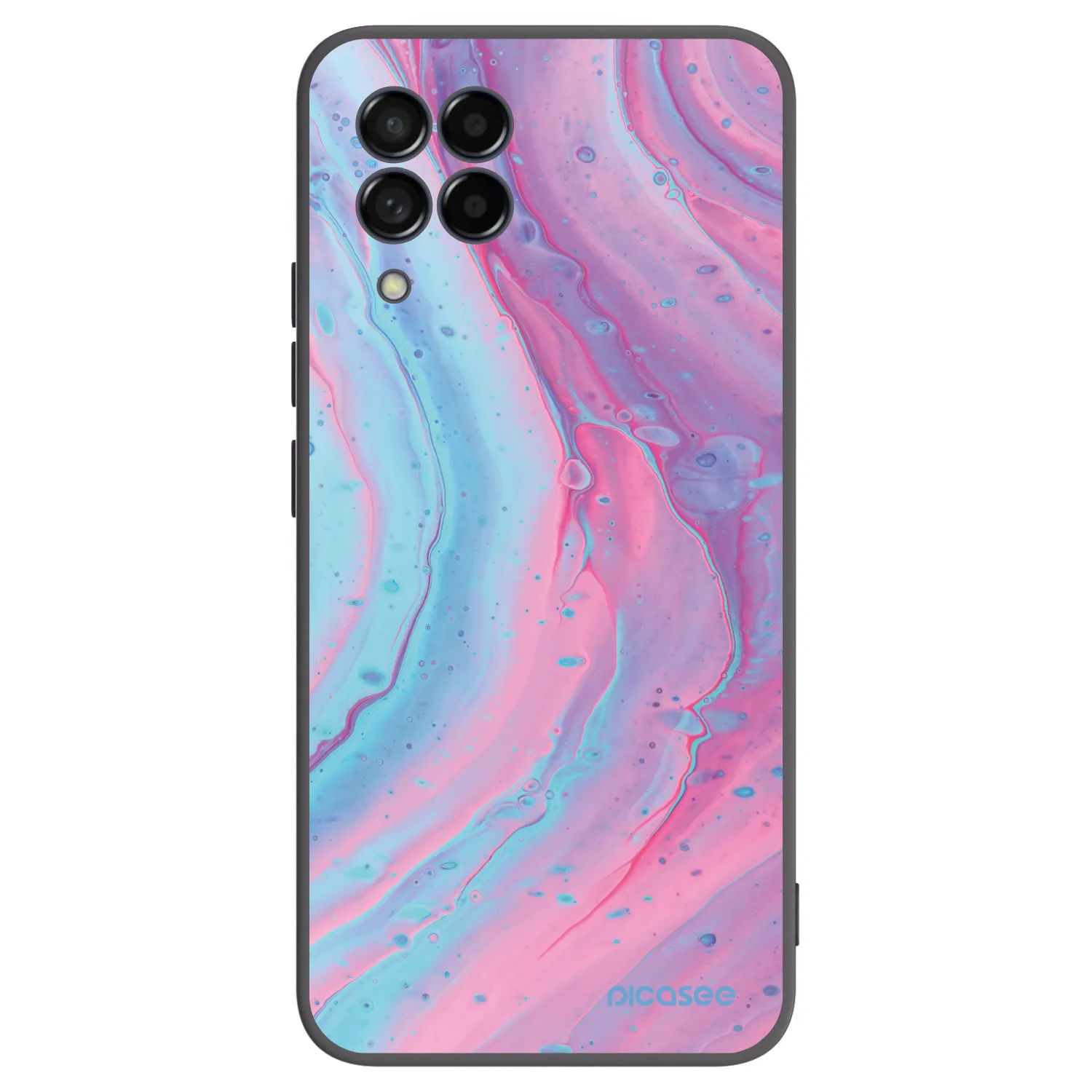 Picasee silikonski črni ovitek za Samsung Galaxy M53 5G - Pink liquid