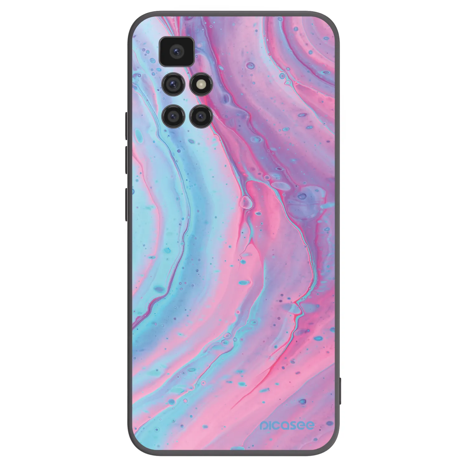 Picasee silikonski črni ovitek za Xiaomi Redmi 10 (2022) - Pink liquid