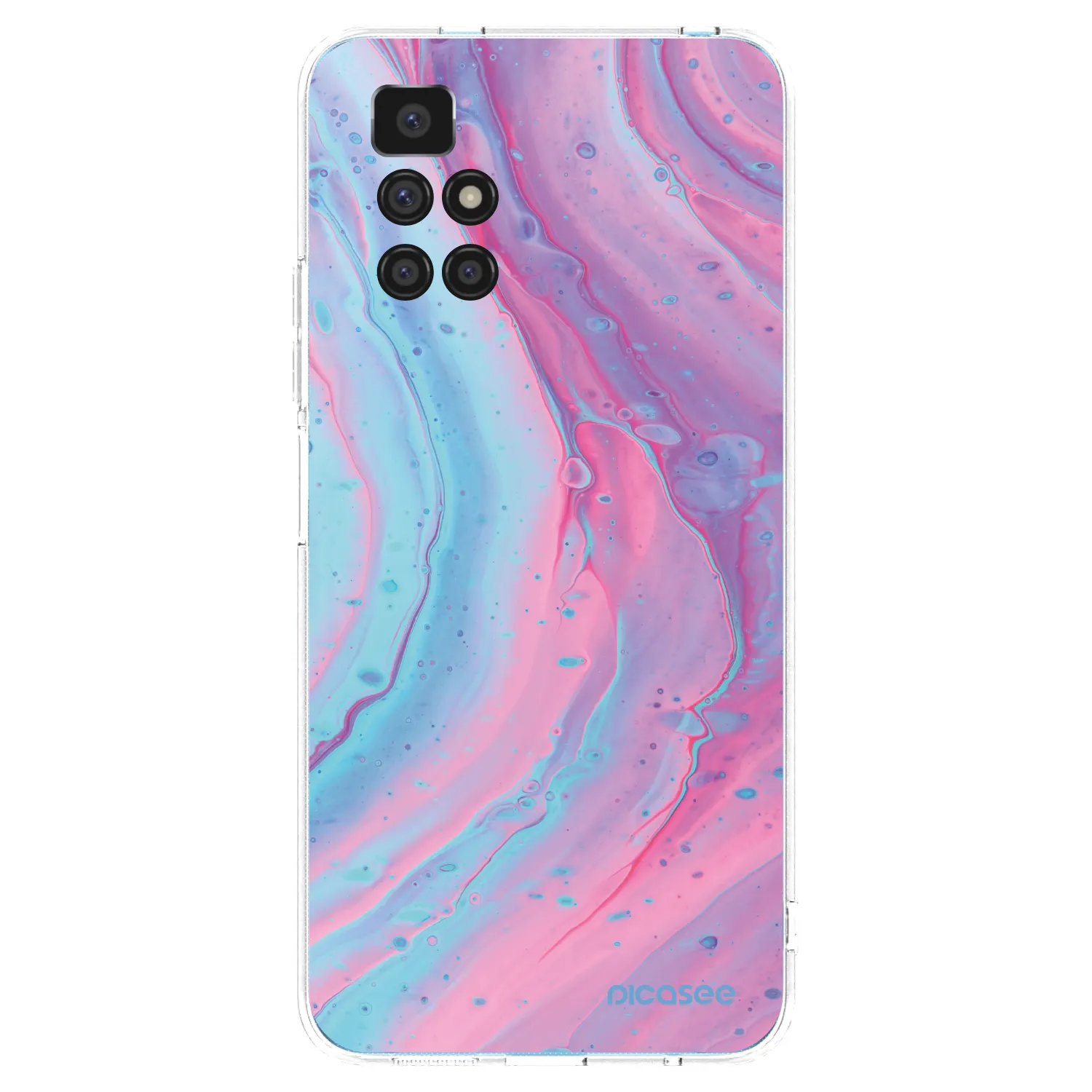 Picasee silikonski prozorni ovitek za Xiaomi Redmi 10 (2022) - Pink liquid