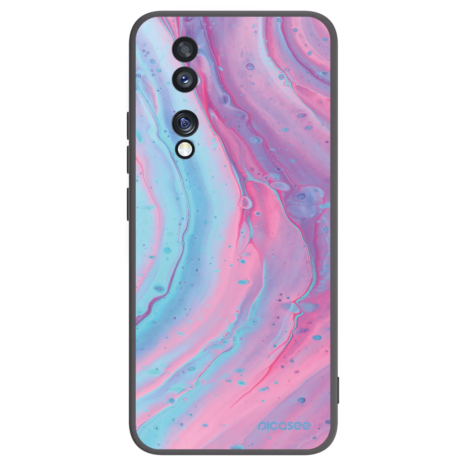 Picasee silikonski črni ovitek za Honor 70 - Pink liquid