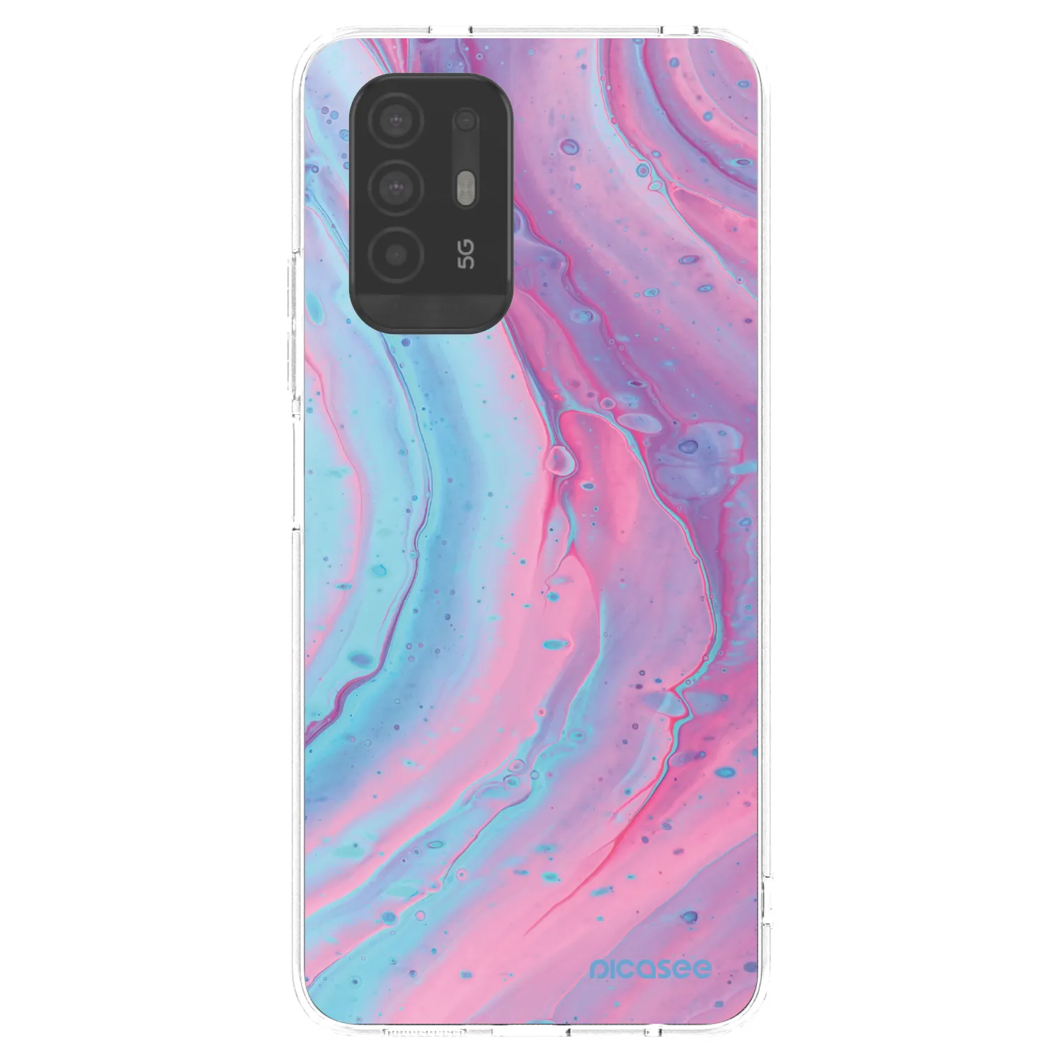 Picasee silikonski prozorni ovitek za OPPO A94 5G - Pink liquid