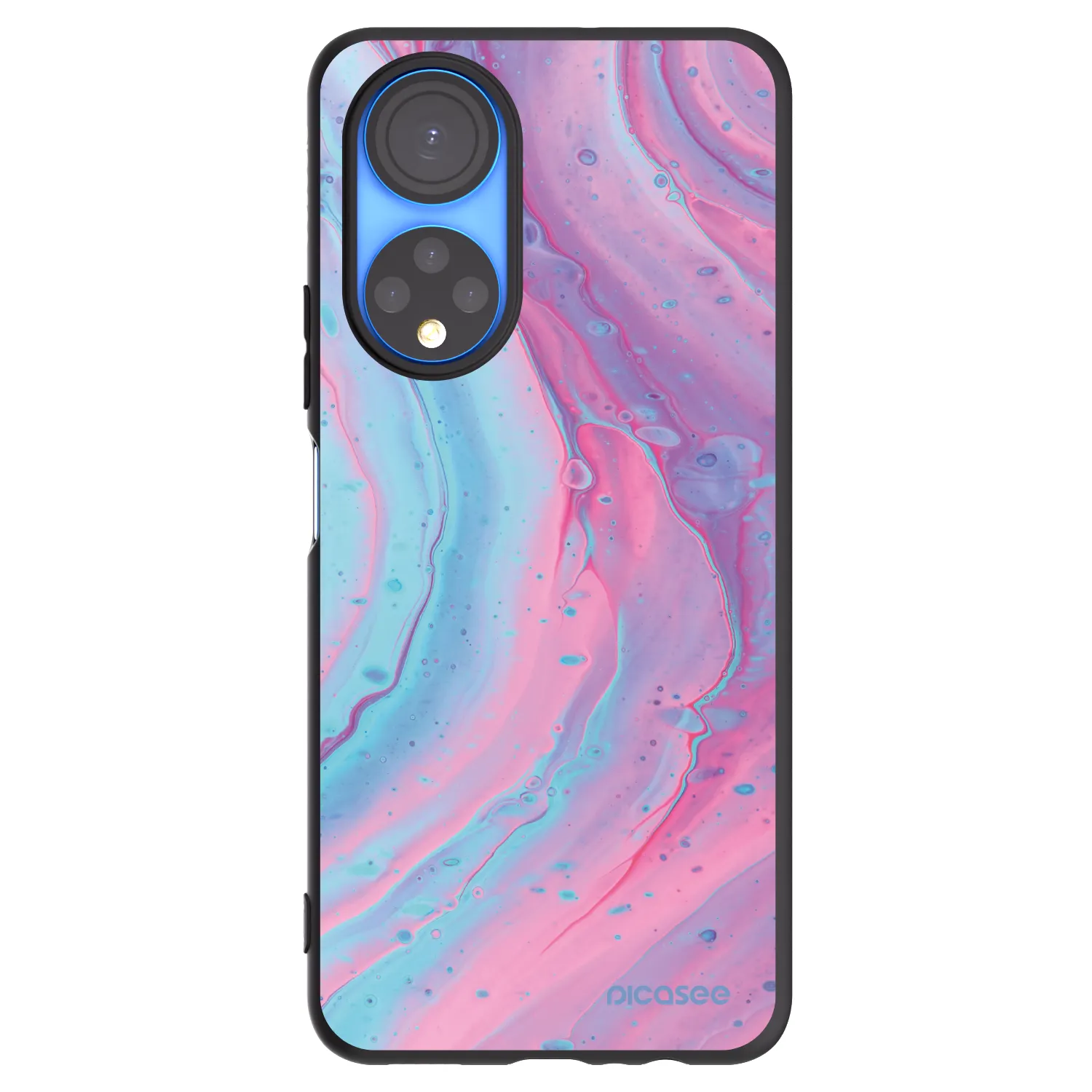 Picasee silikonski črni ovitek za Honor X7 - Pink liquid