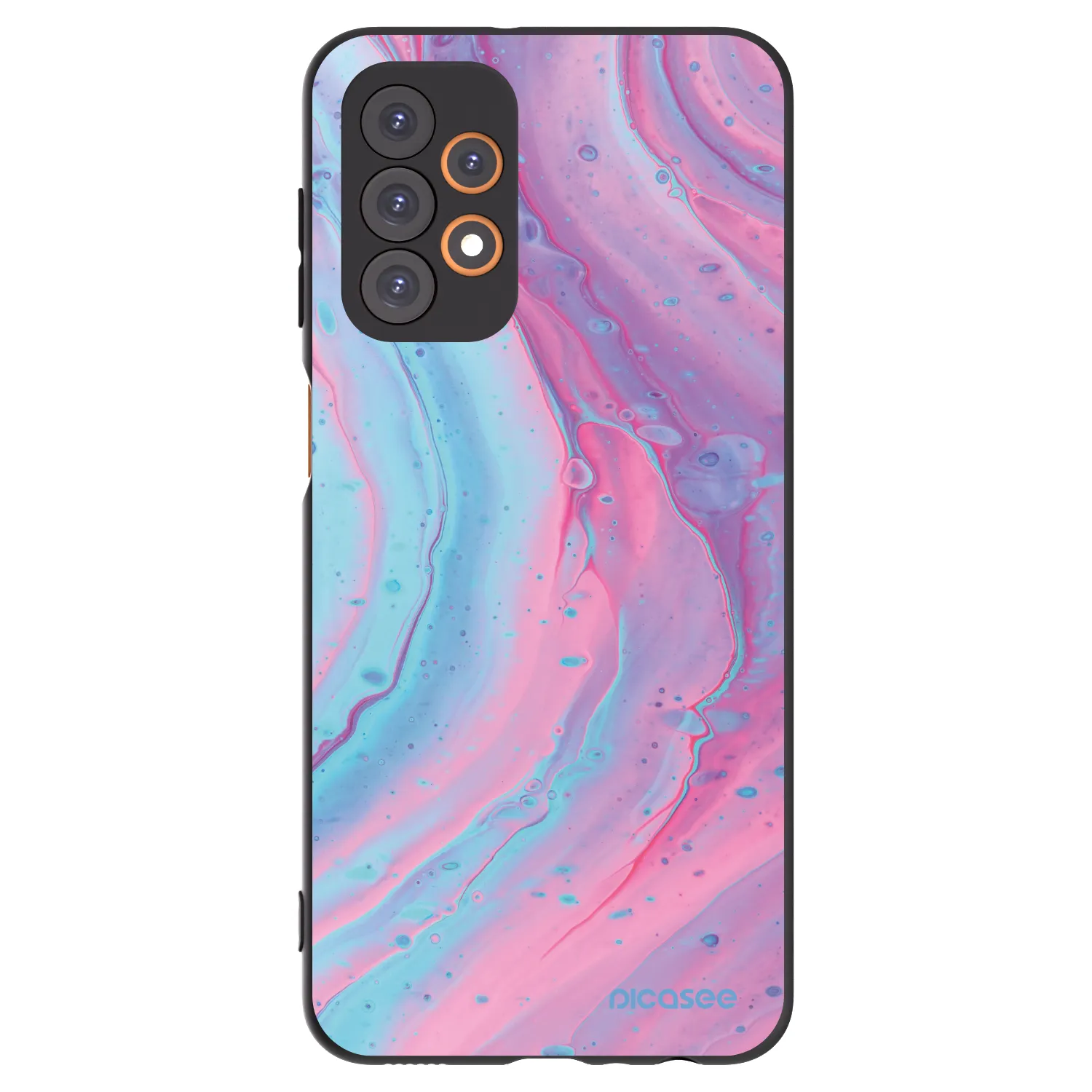 Picasee silikonski črni ovitek za Samsung Galaxy A23 A235F 4G - Pink liquid
