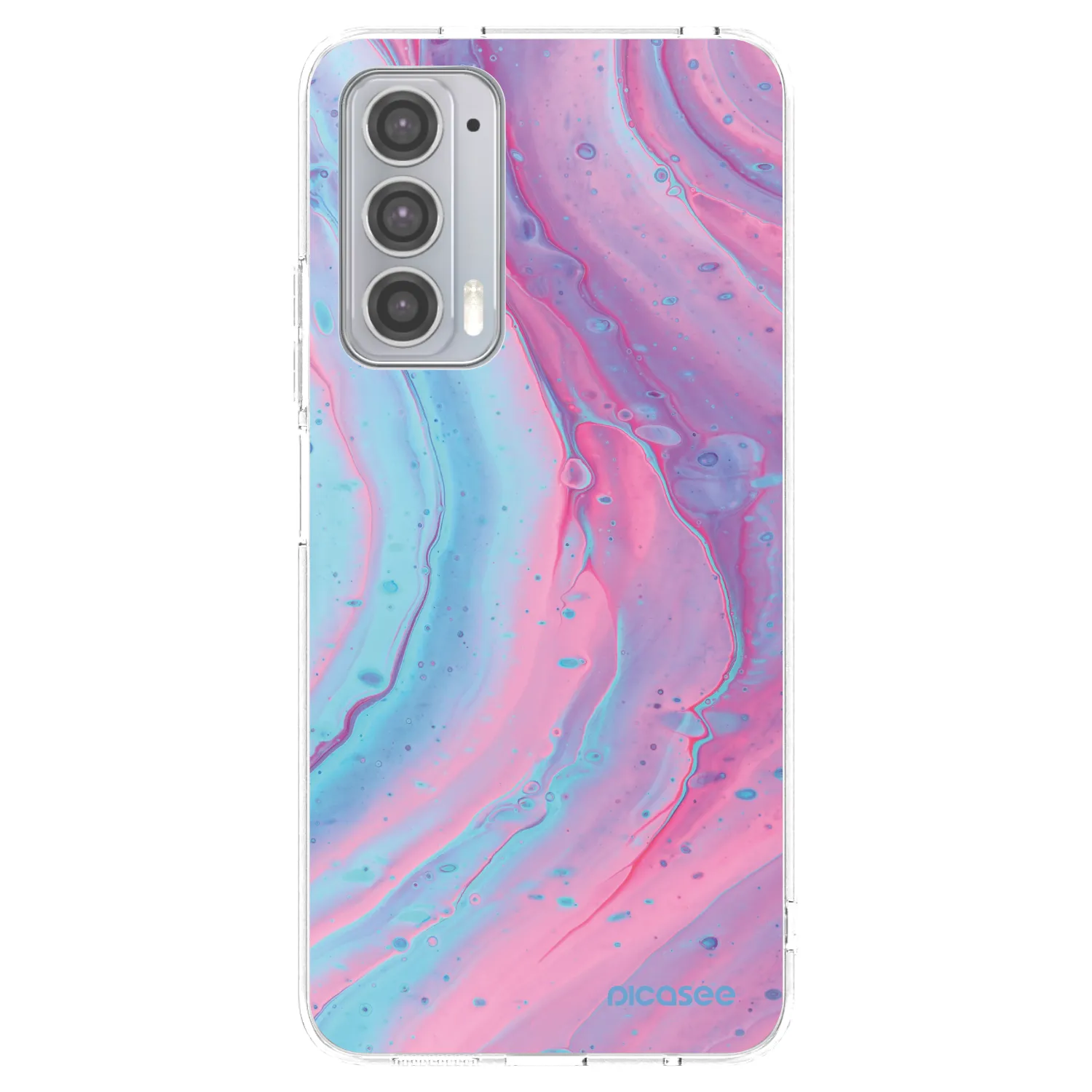 Picasee silikonski prozorni ovitek za Motorola Edge 20 - Pink liquid