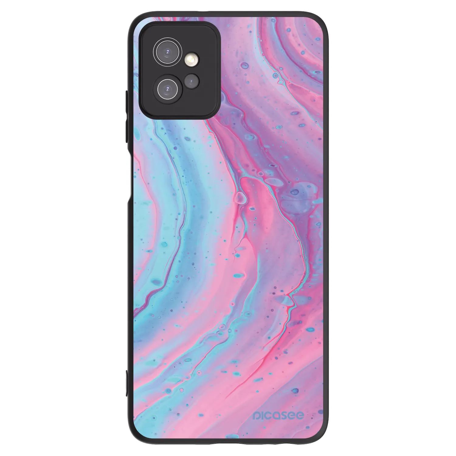 Picasee silikonski črni ovitek za Motorola Moto G32 - Pink liquid