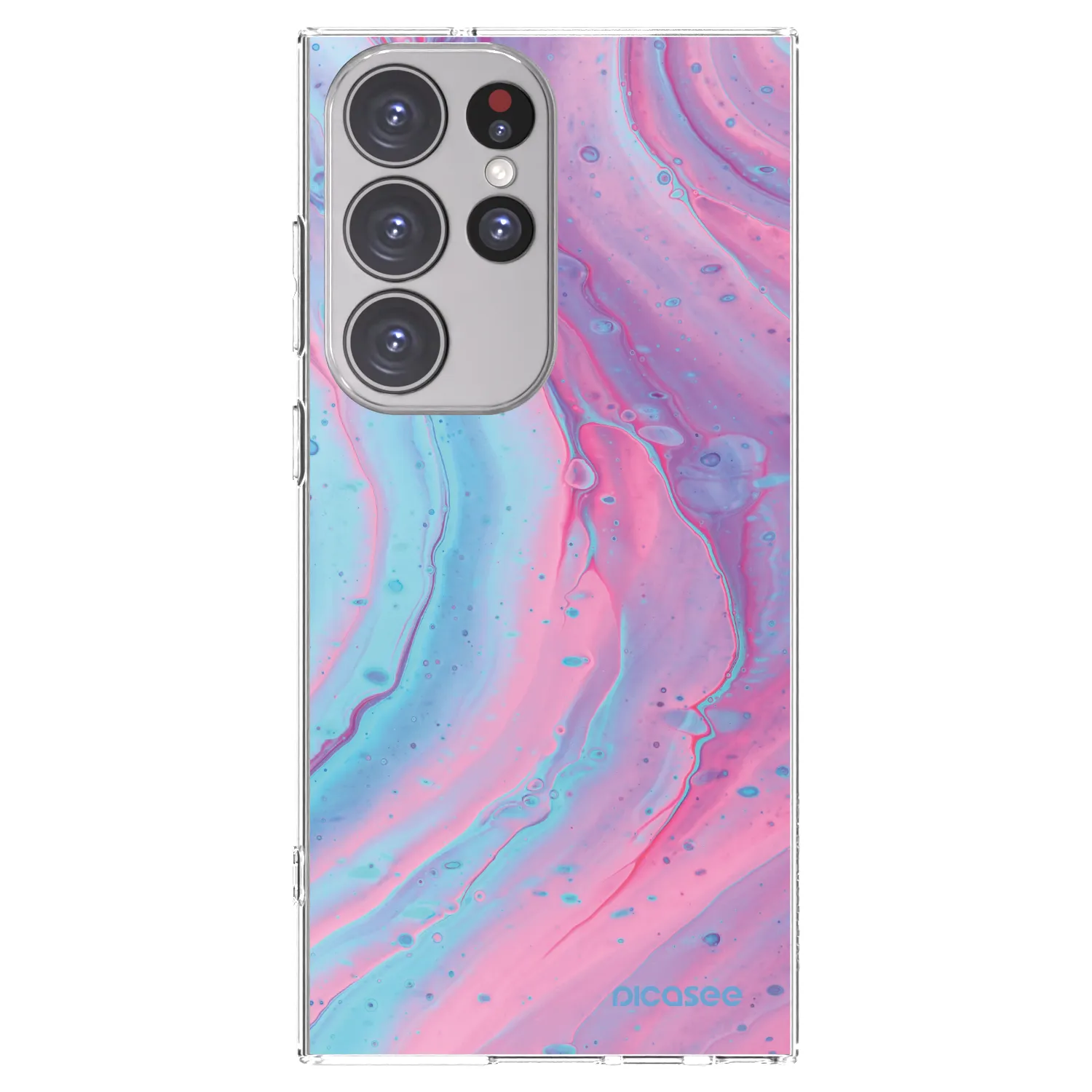 Picasee silikonski prozorni ovitek za Samsung Galaxy S23 Ultra 5G - Pink liquid