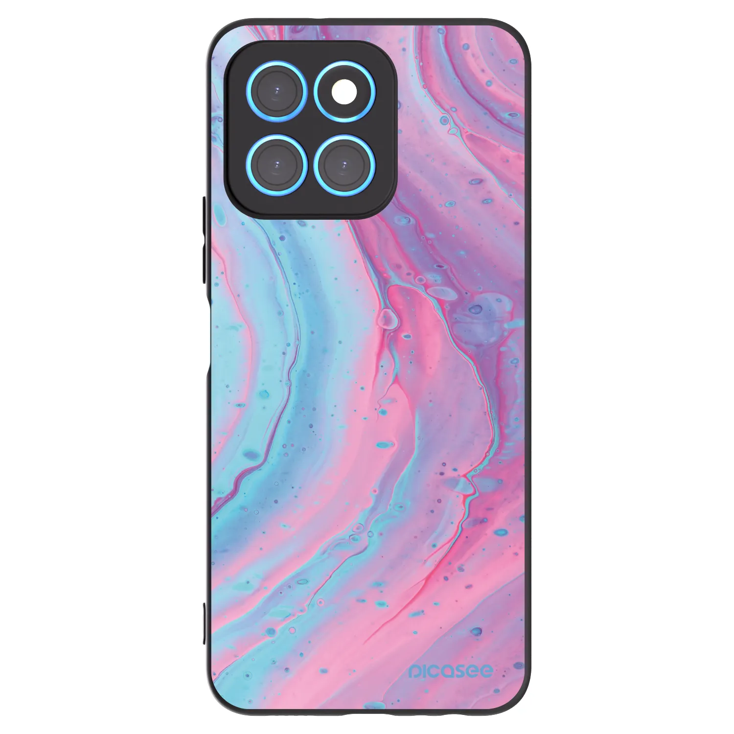 Picasee silikonski črni ovitek za Honor X6 - Pink liquid