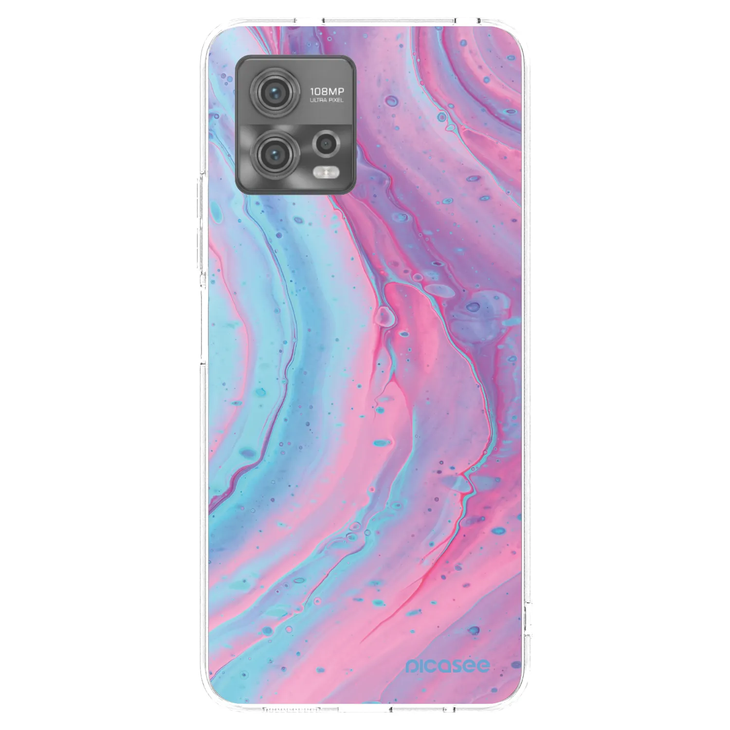 Picasee silikonski prozorni ovitek za Motorola Moto G72 - Pink liquid