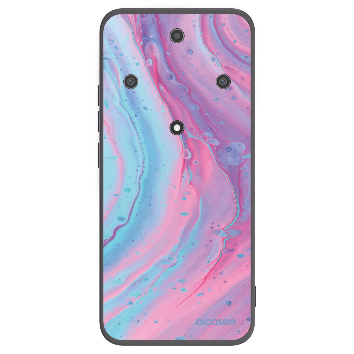 Picasee silikonski črni ovitek za Honor Magic5 Lite 5G - Pink liquid