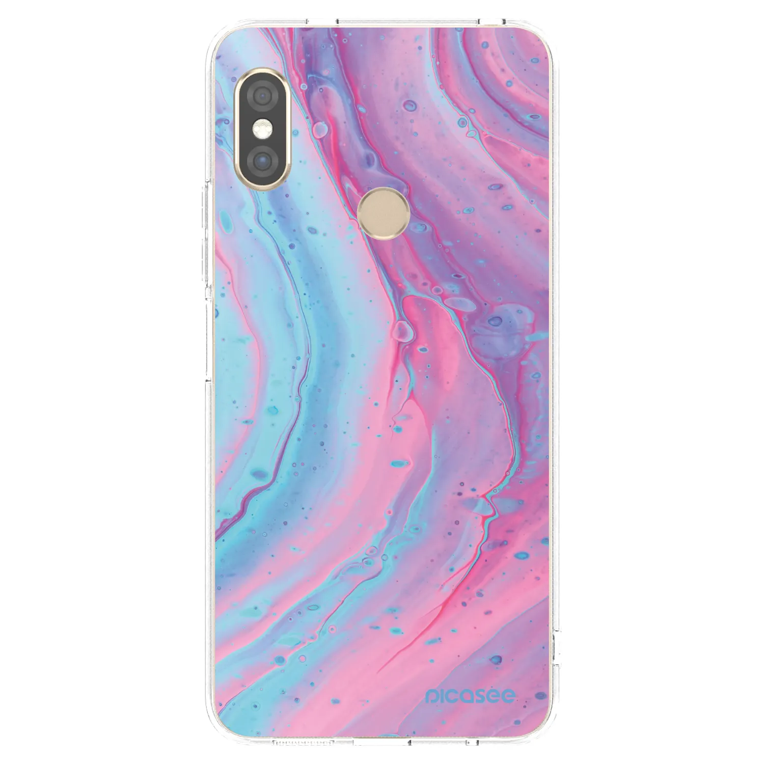 Picasee silikonski prozorni ovitek za Xiaomi Redmi Note 5 Global - Pink liquid