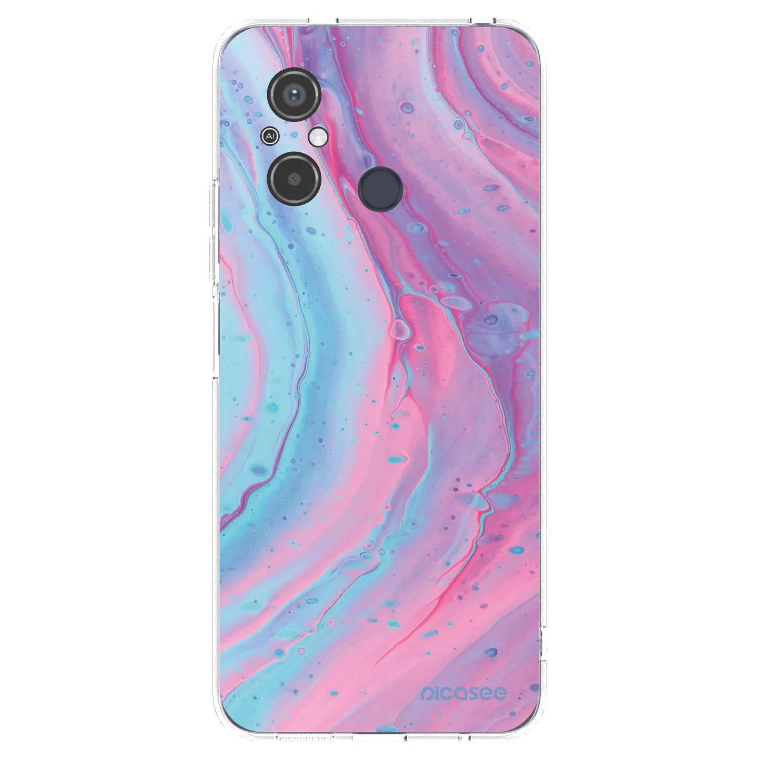 Picasee silikonski prozorni ovitek za Xiaomi Redmi 12C - Pink liquid