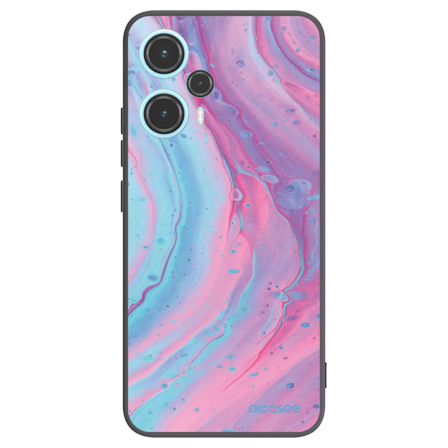 Picasee silikonski črni ovitek za Xiaomi Poco F5 - Pink liquid
