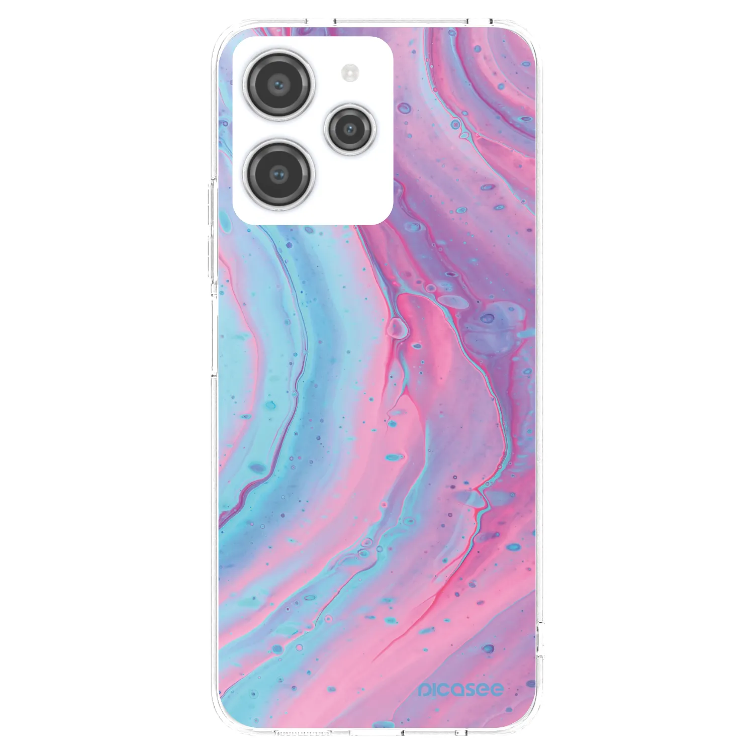 Picasee silikonski prozorni ovitek za Xiaomi Redmi 12 4G - Pink liquid