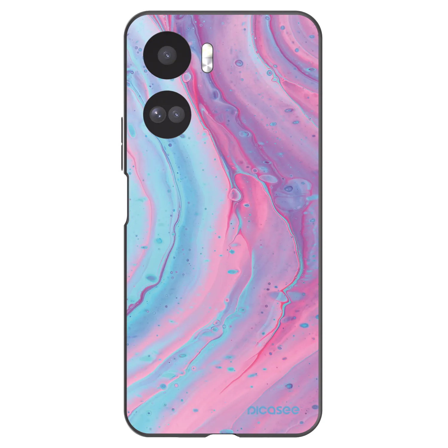 Picasee silikonski črni ovitek za Honor 90 Lite 5G - Pink liquid