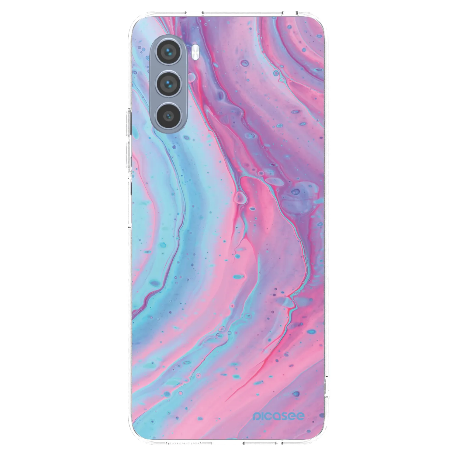 Picasee silikonski prozorni ovitek za Motorola Moto G62 - Pink liquid