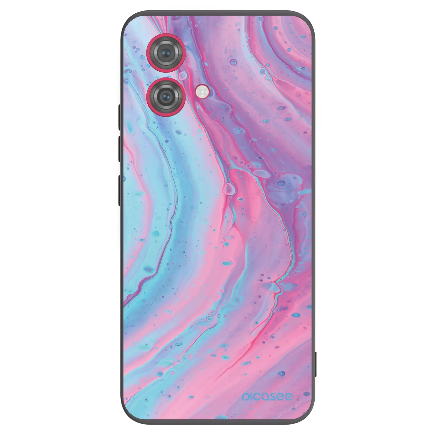 Picasee silikonski črni ovitek za Motorola Moto G84 5G - Pink liquid