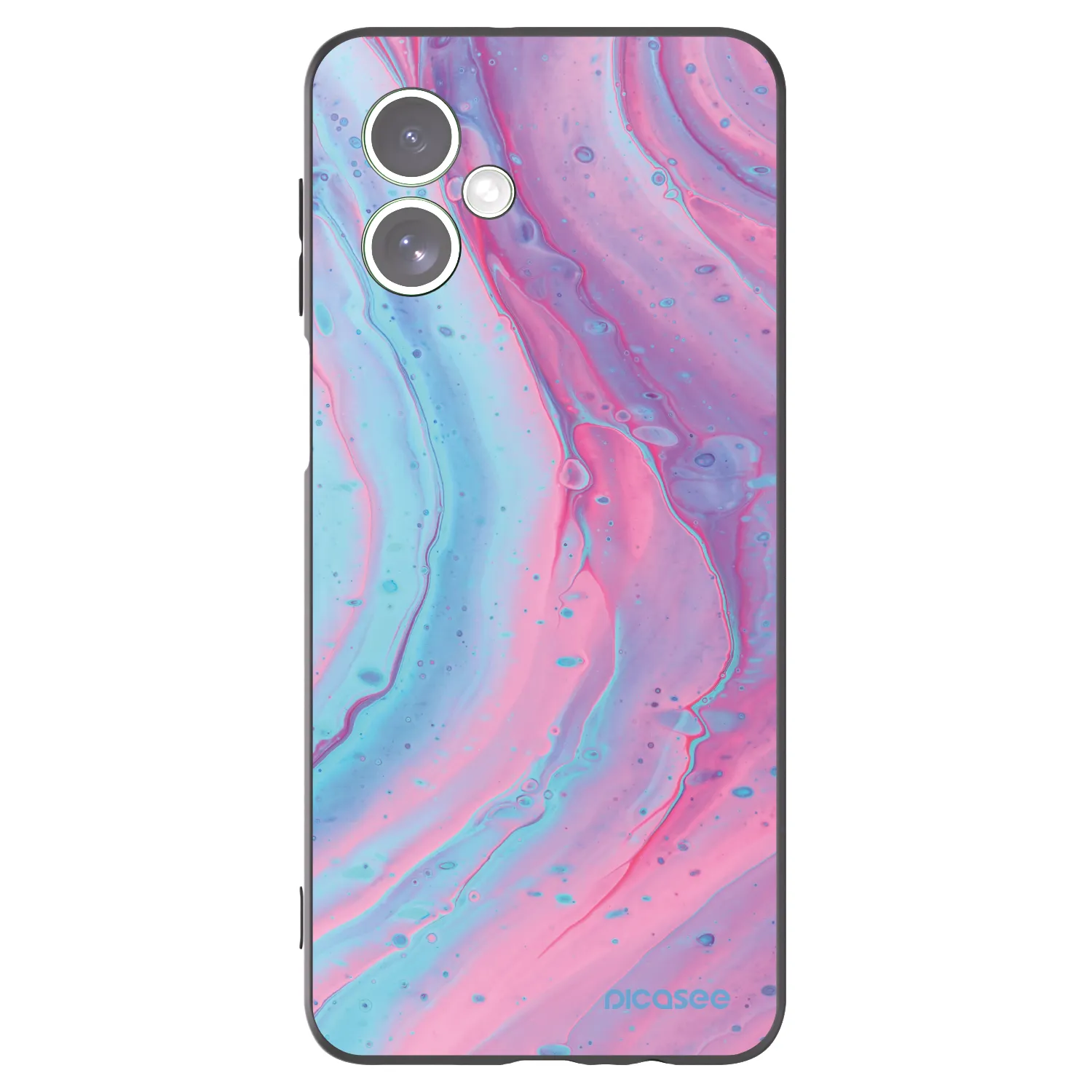 Picasee silikonski črni ovitek za Motorola Moto G54 5G - Pink liquid